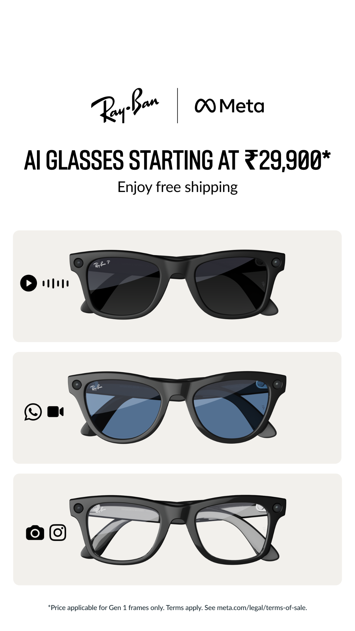Ray-Ban Meta Facebook ad