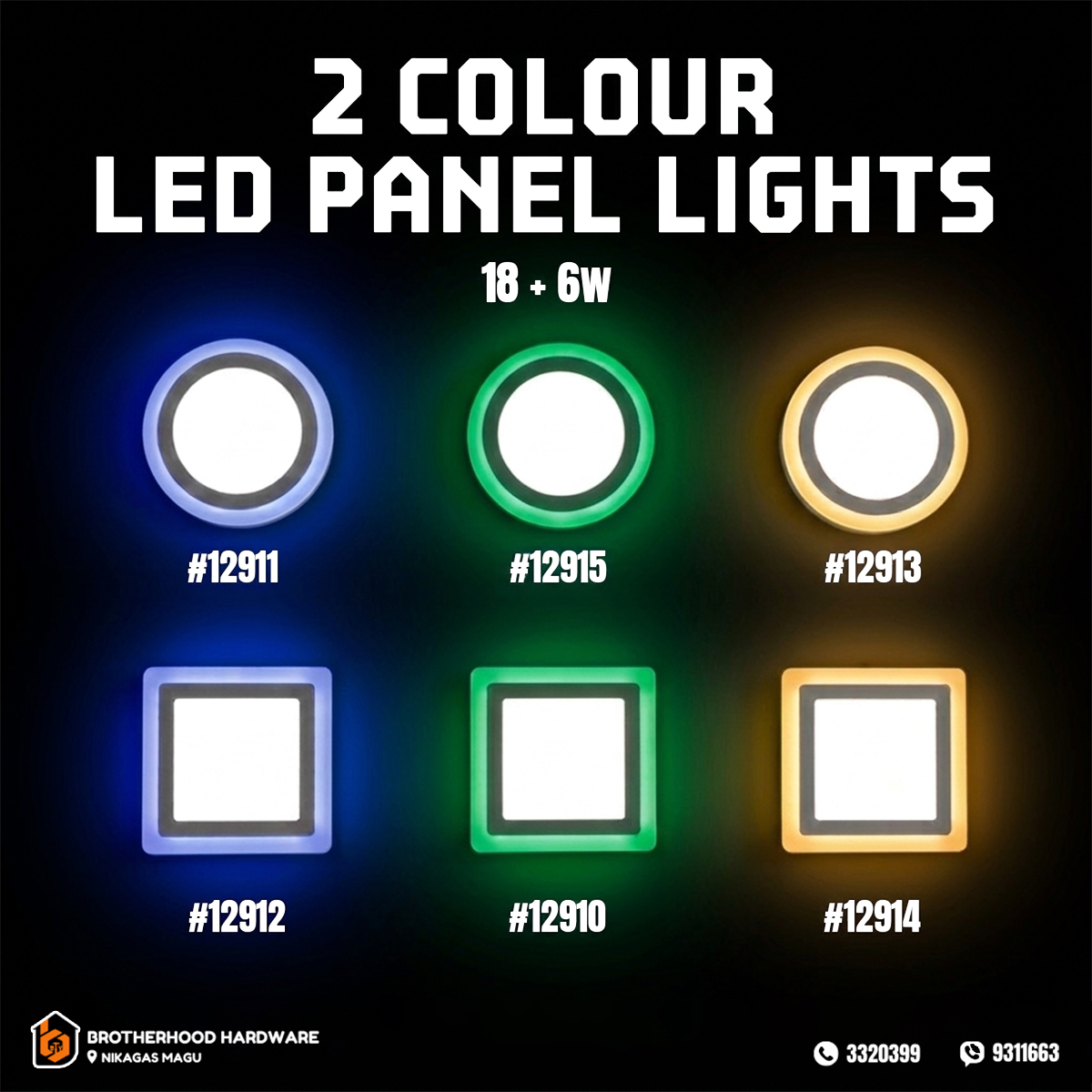 Brotherhood Hardware Facebook ad: Brighten your space with our **LED Panel Lights**