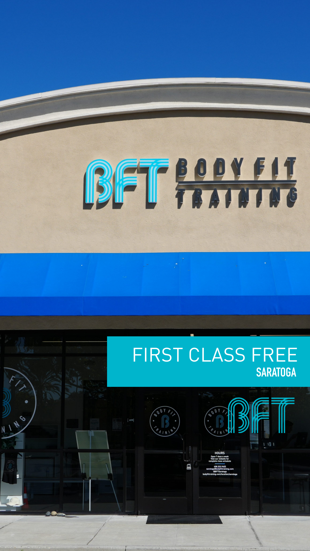 BFT Saratoga Facebook ad: First Class Free >>