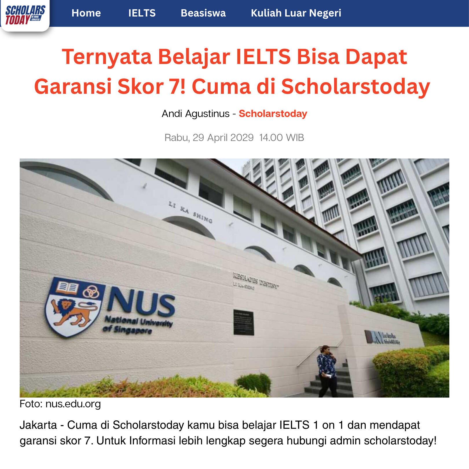Scholarstoday Facebook ad