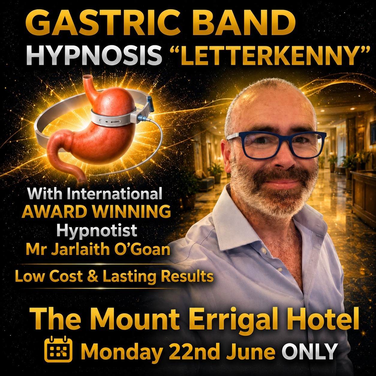 Jarlaith O'Goan Hypnotist Facebook ad: ππΌπππππΎ π½πΌππΏ ππππππππ