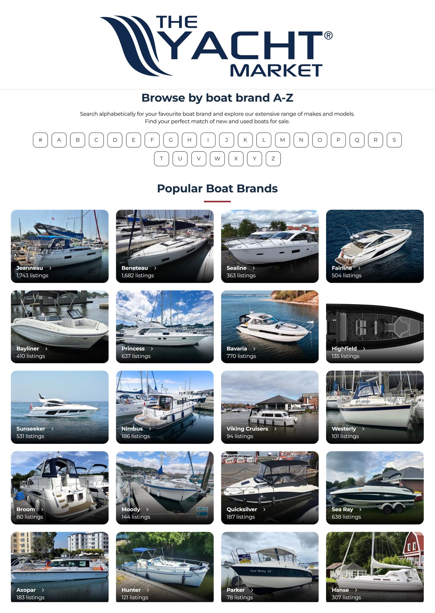 TheYachtMarket Facebook ad: Boat brands A-Z | TheYachtMarket