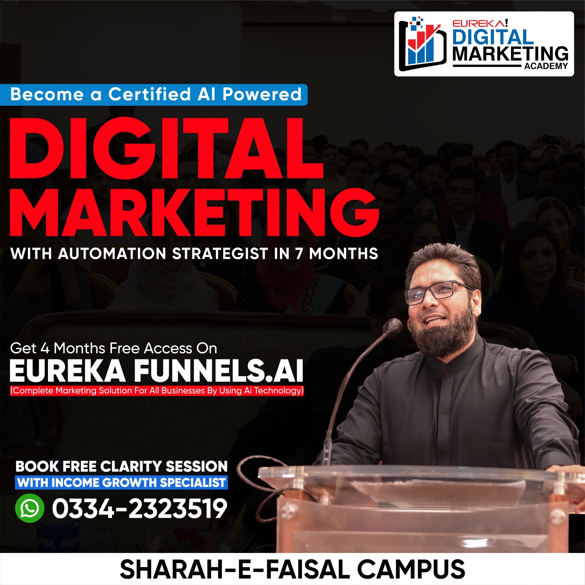 Eureka Digital Marketing Facebook ad: Still struggling to find a high-income skill?