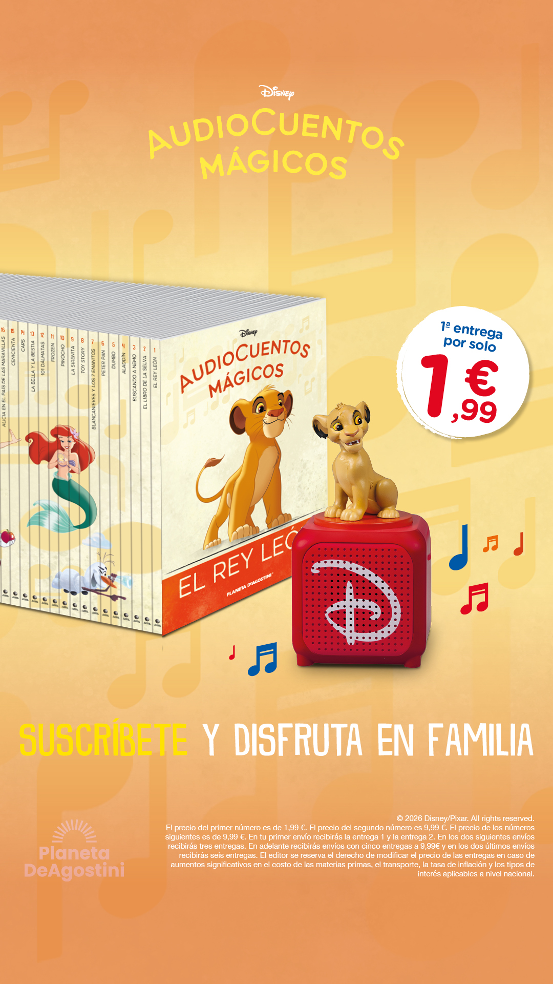 Planeta DeAgostini Facebook ad: Audiocuentos de Disney