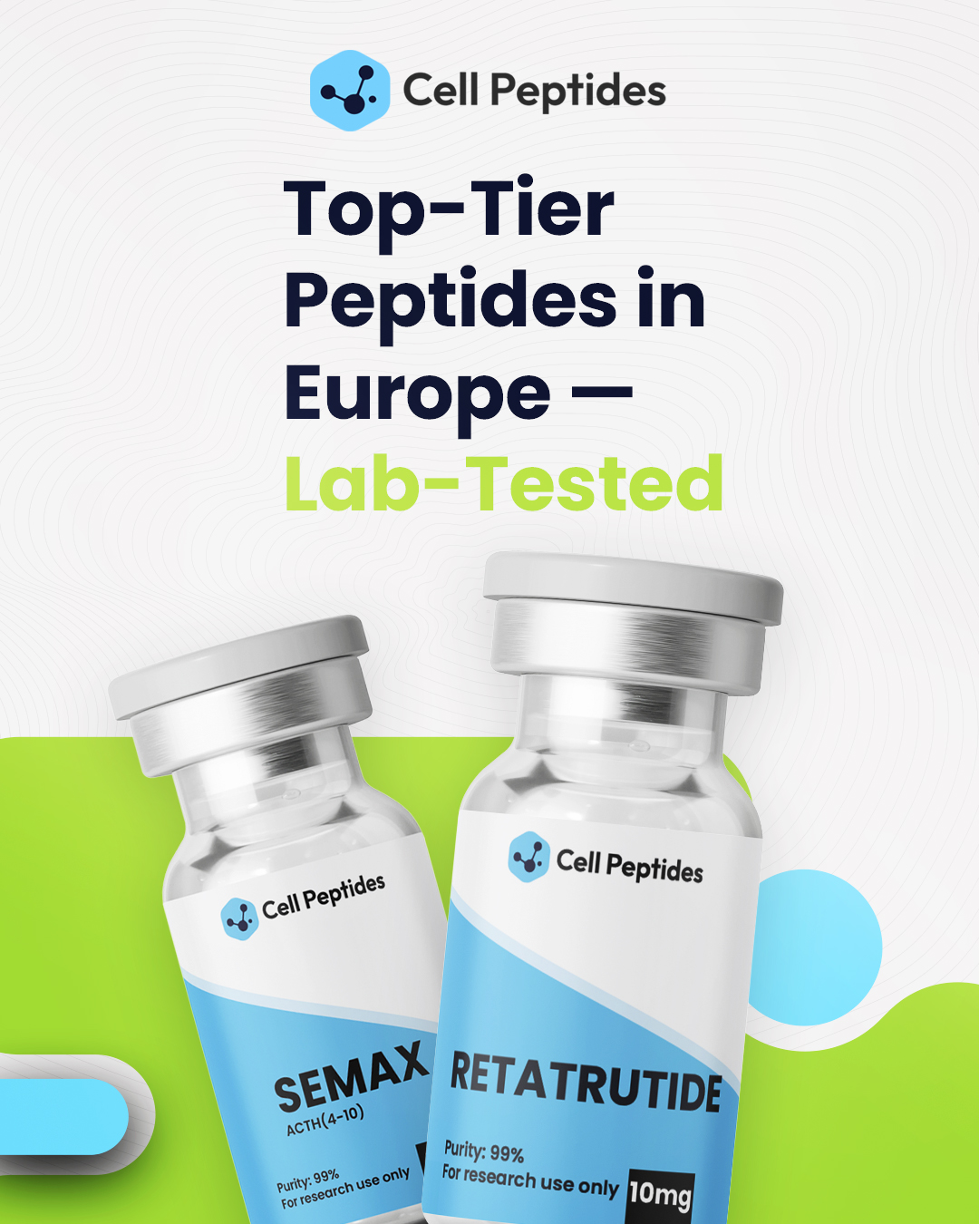 CellPeptides Facebook ad: 99% Pure peptides