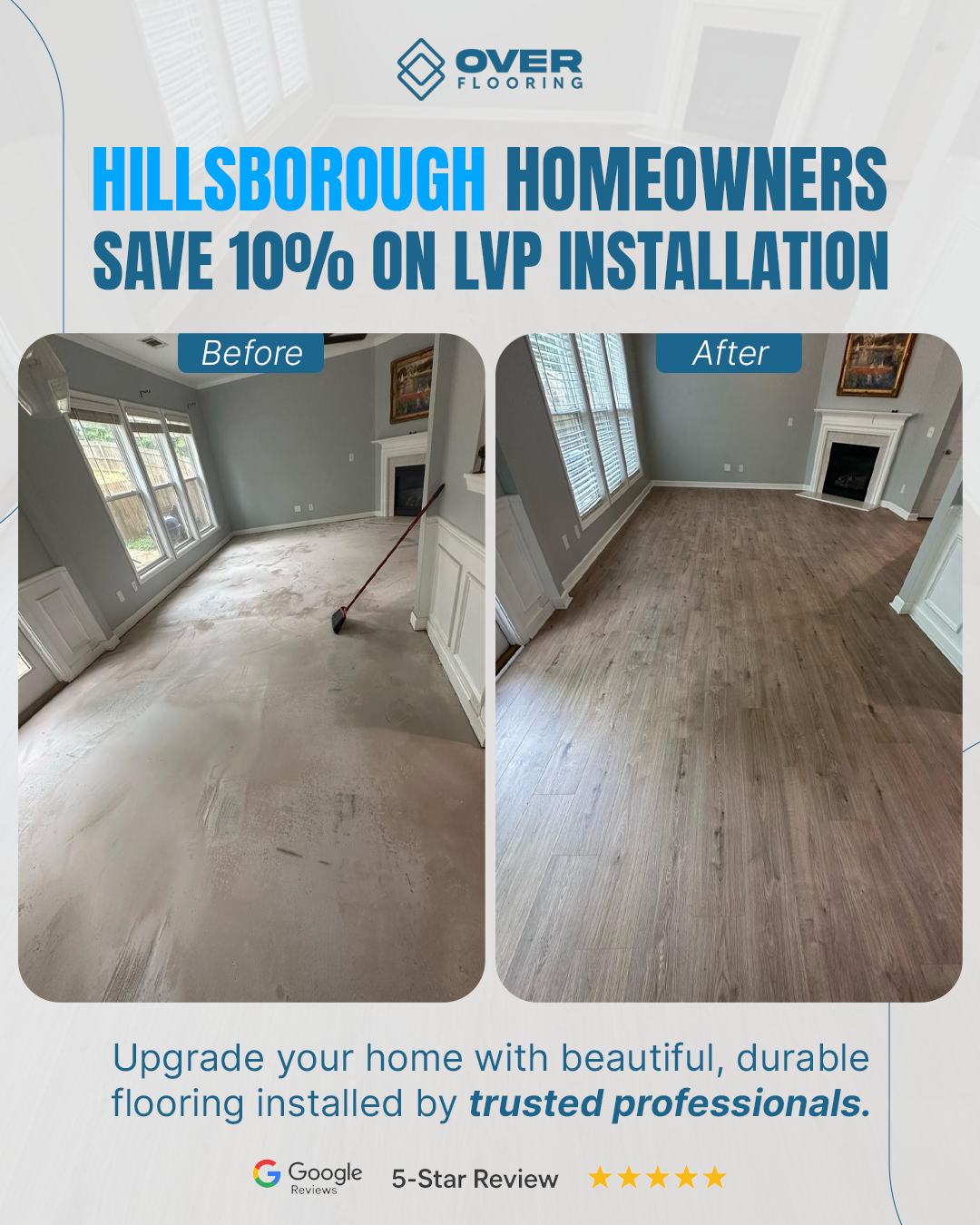 OVER Flooring Facebook ad