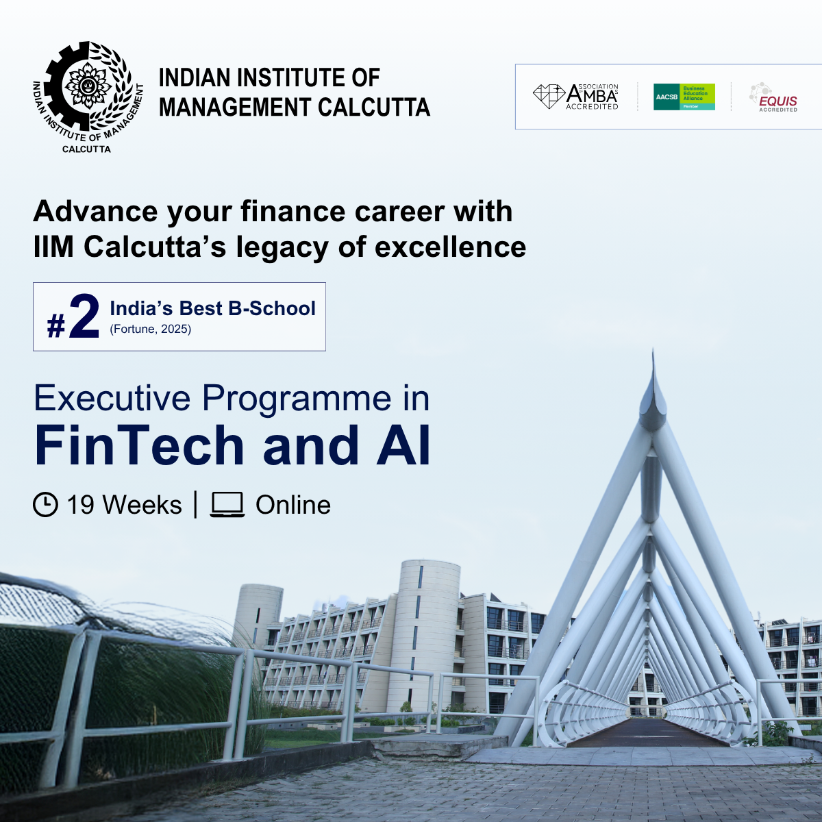 IIM Calcutta's Executive Programme in FinTech and AI Facebook ad