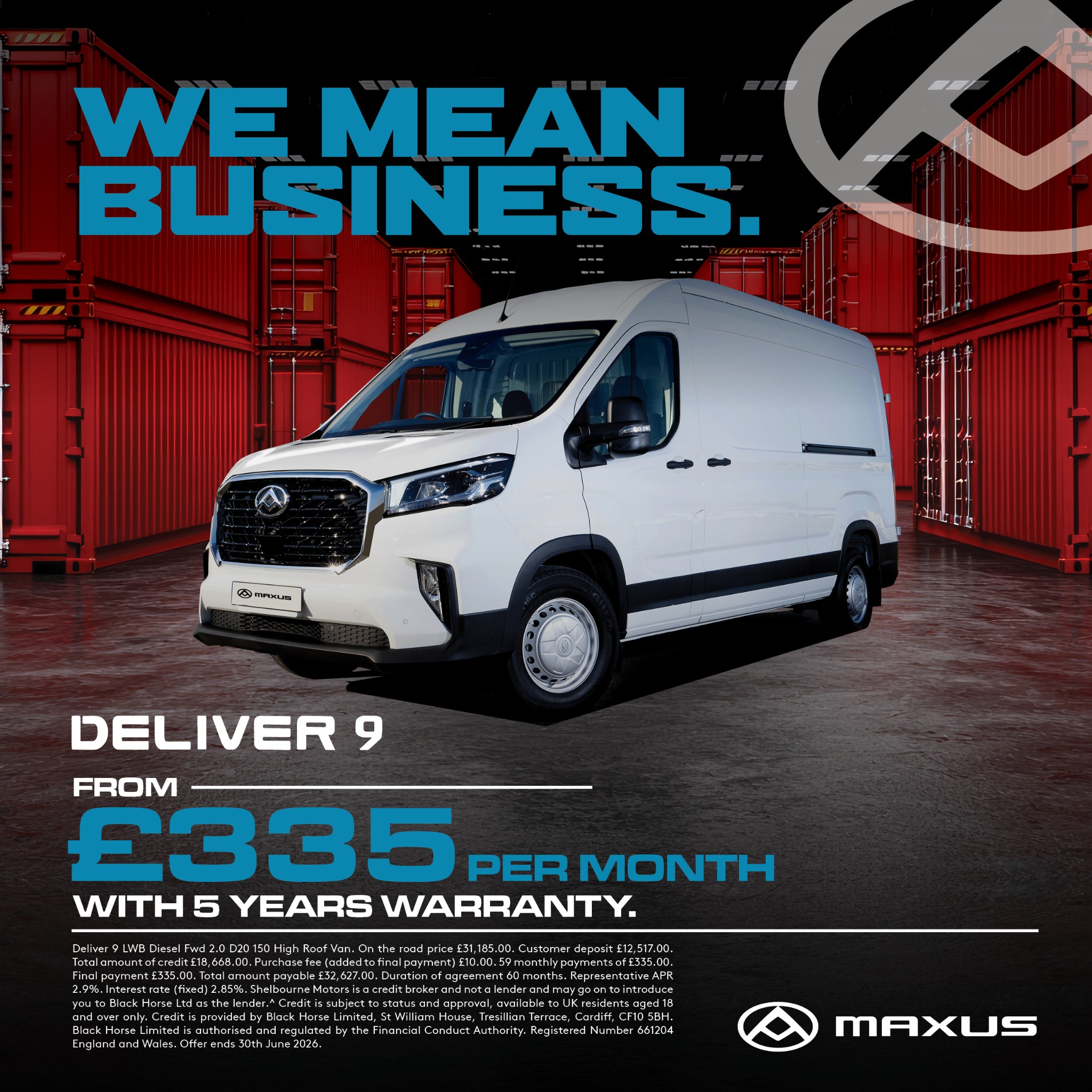 Shelbourne Motors Maxus Facebook ad: Check out the latest Van & Pick up…