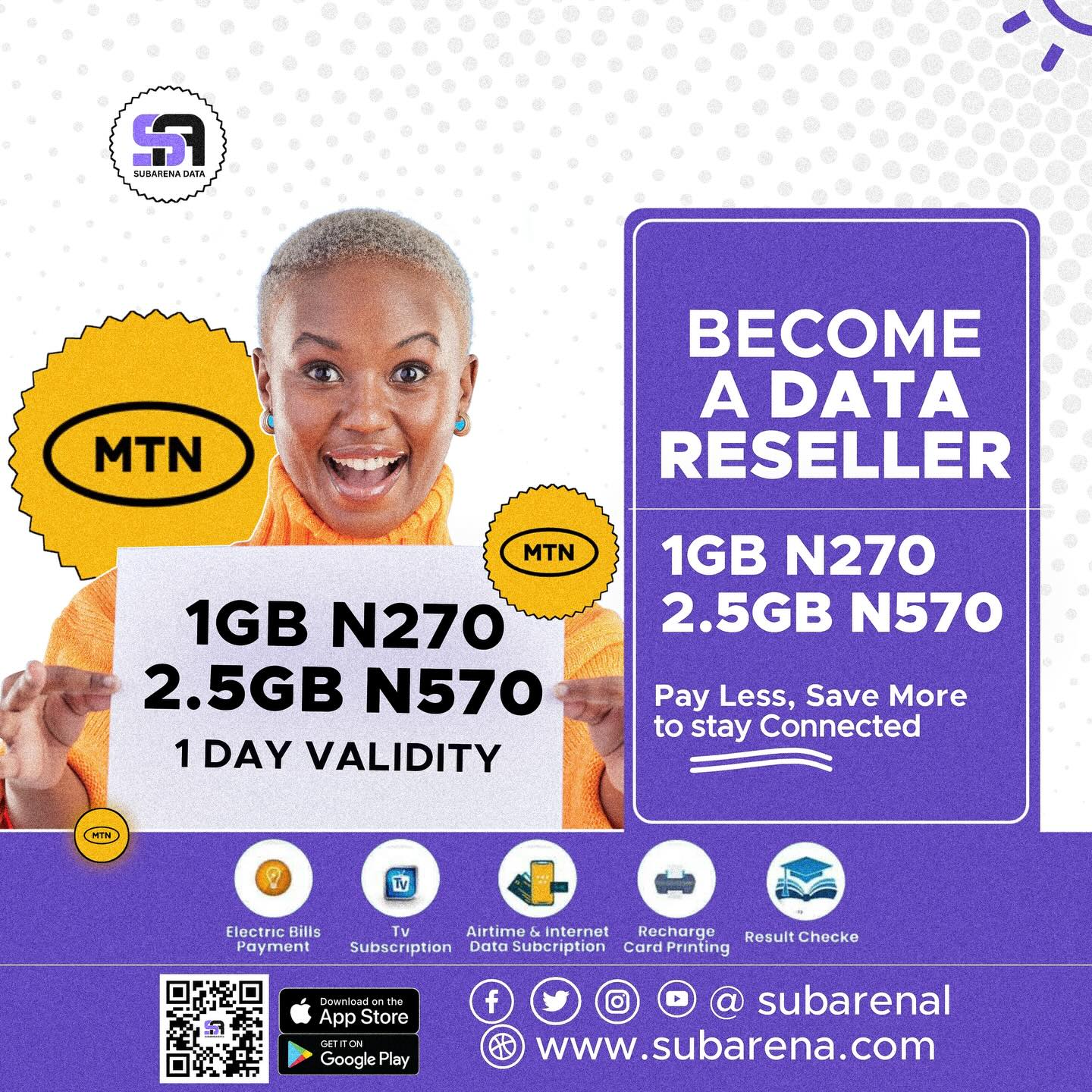 SubArena.com Facebook ad: Subarena- Buy Airtime and Data for all Network. Make…
