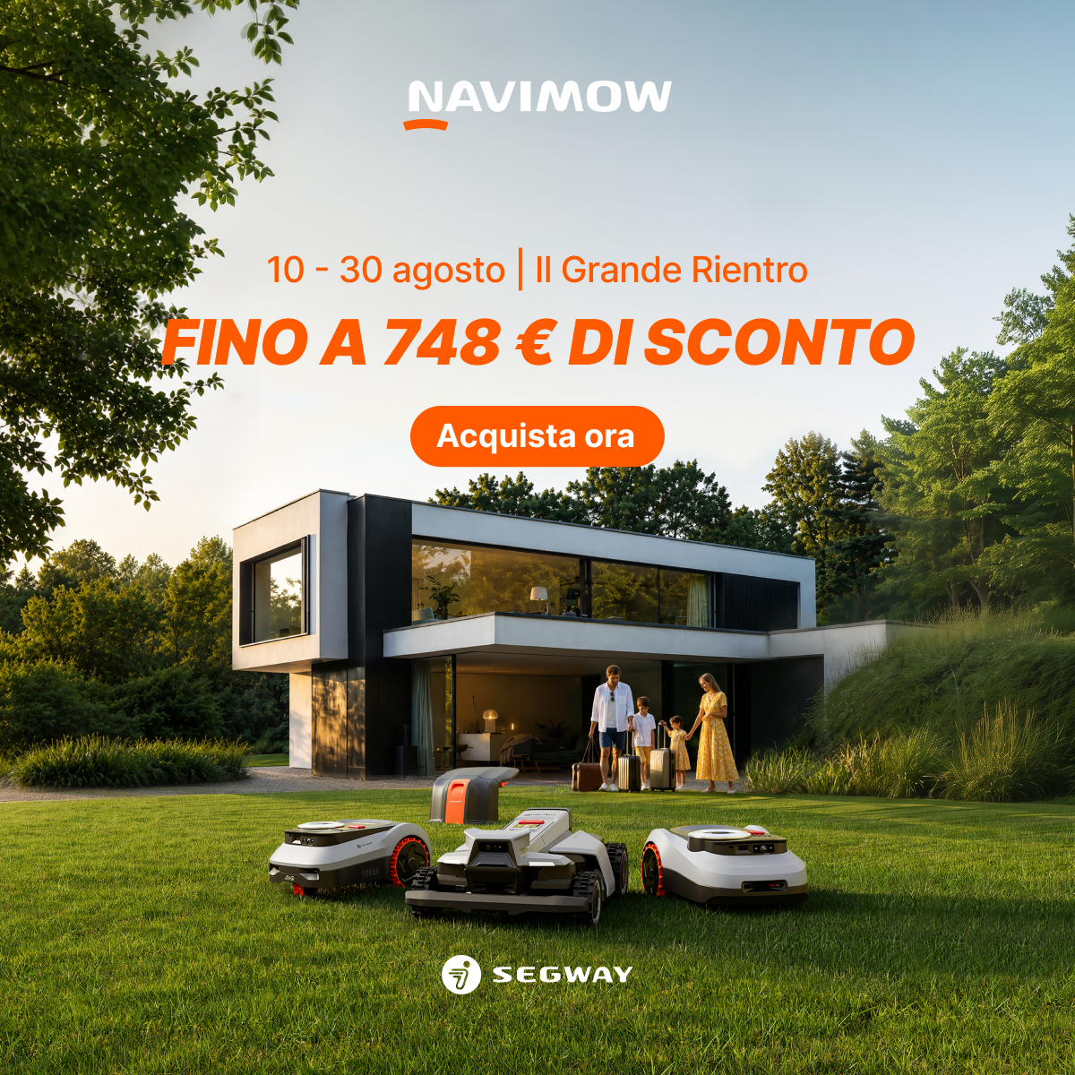 Segway Navimow Facebook ad: Il Grande Rientro | 10 - 30 agosto