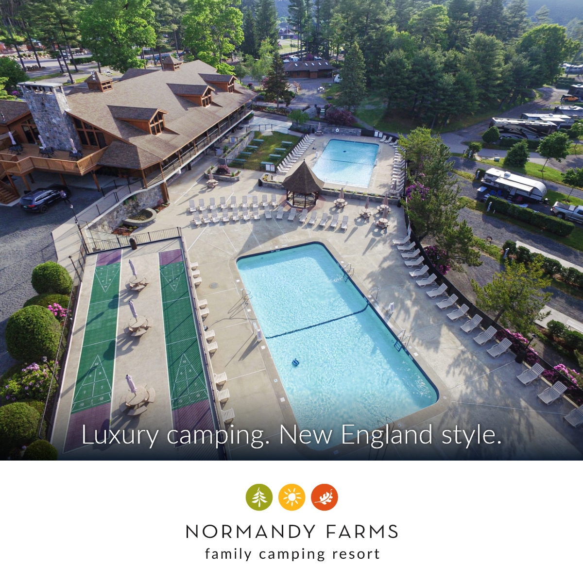 Normandy Farms Family Camping Resort Facebook ad from May 26, 2026