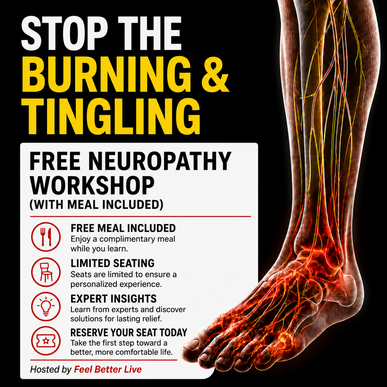 Feel Better Live Facebook ad: New Options for Neuropathy Relief WITHOUT Invasive…