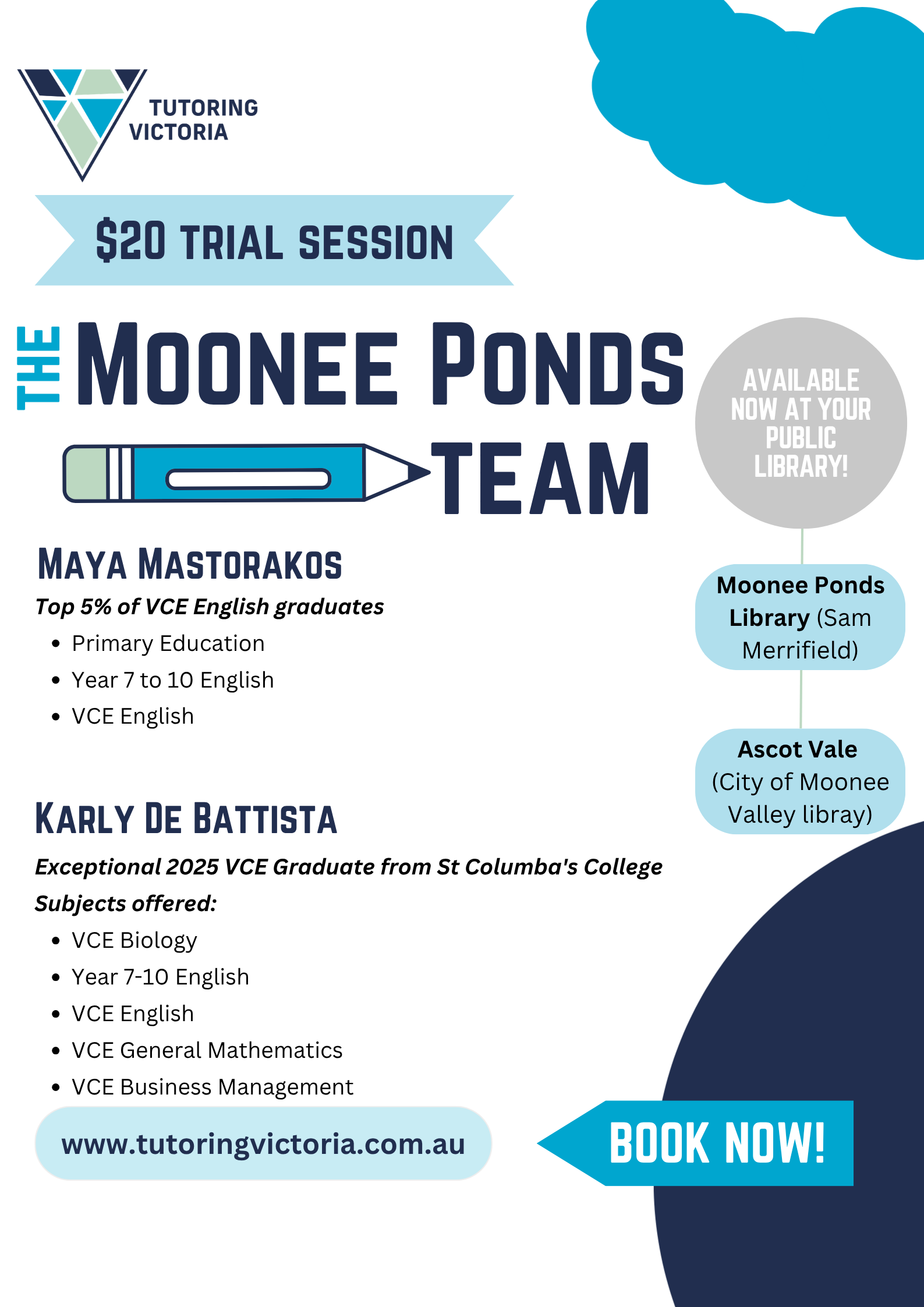 Tutoring Victoria Facebook ad: Book a $20 Trial Today!