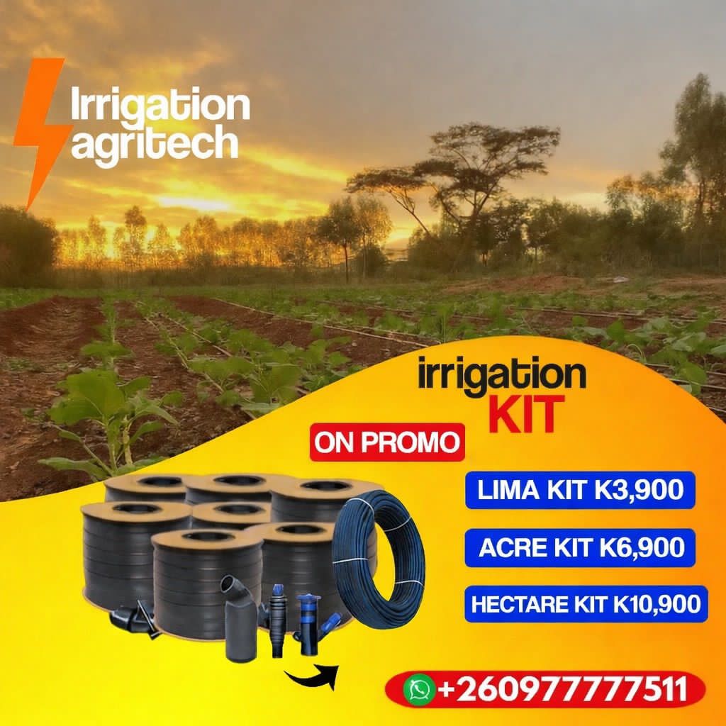 irrigation agri-tech Facebook ad: promo for complete drip irrigation kits, for enquiries…