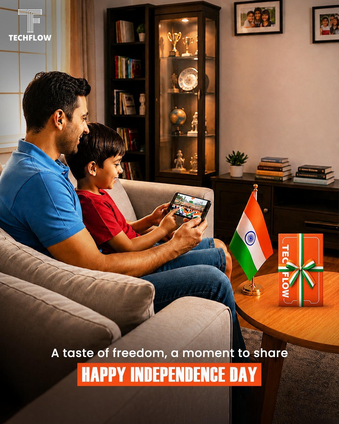 Techflow Facebook ad: This Independence Day, celebrate the freedom to connect…