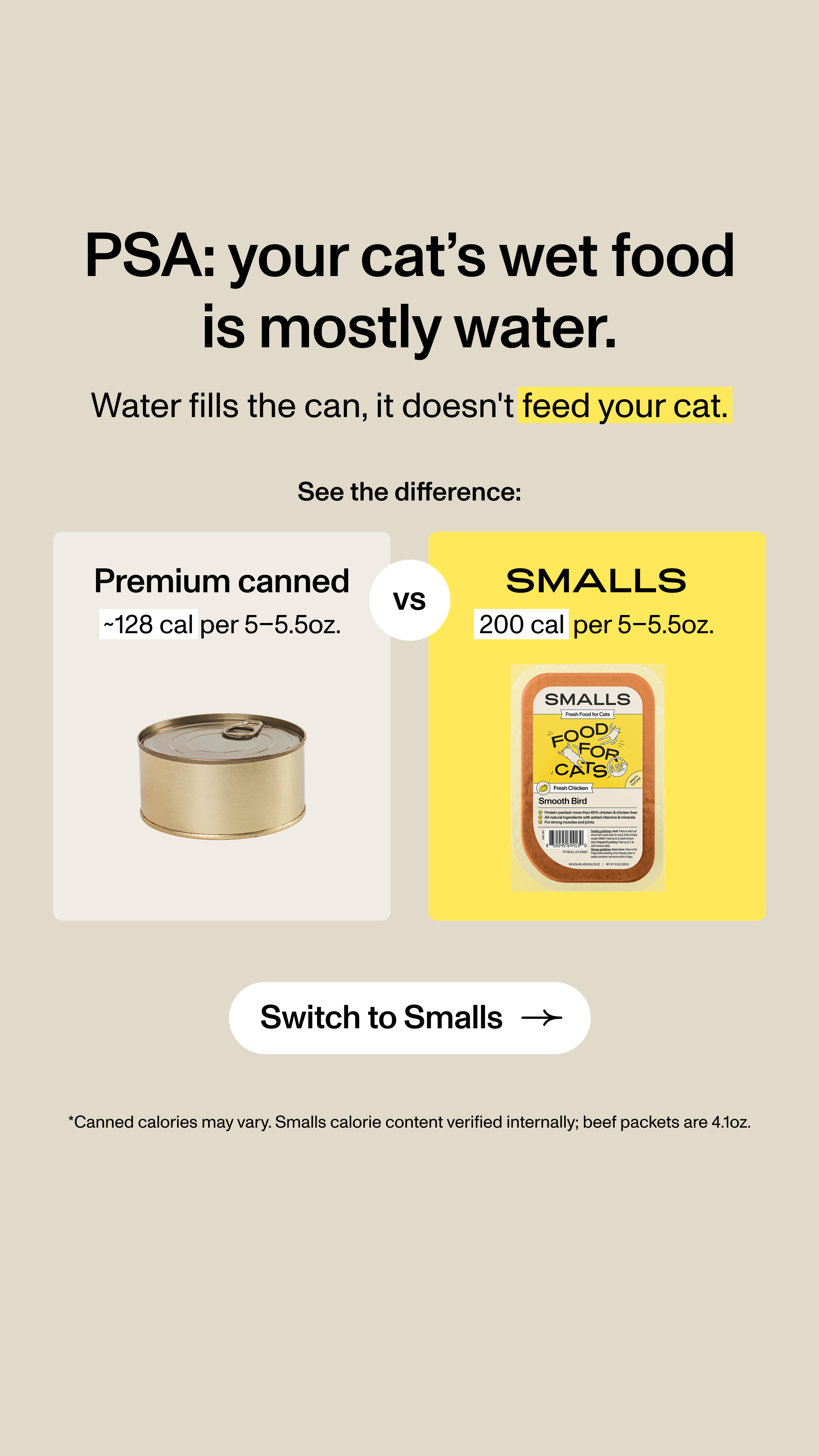 Smalls Facebook ad