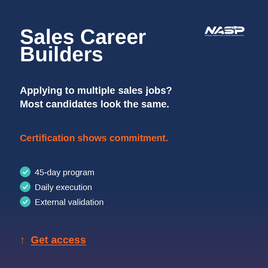 NASP - Sales Training Facebook ad: Upgrade Your Sales Identity