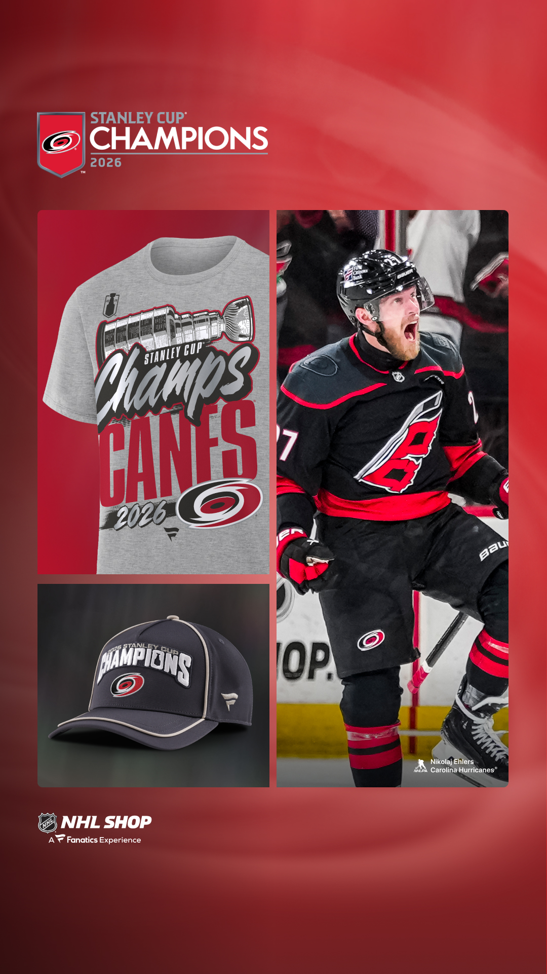 Carolina Hurricanes on NHL Shop Facebook ad from Jun 14, 2026