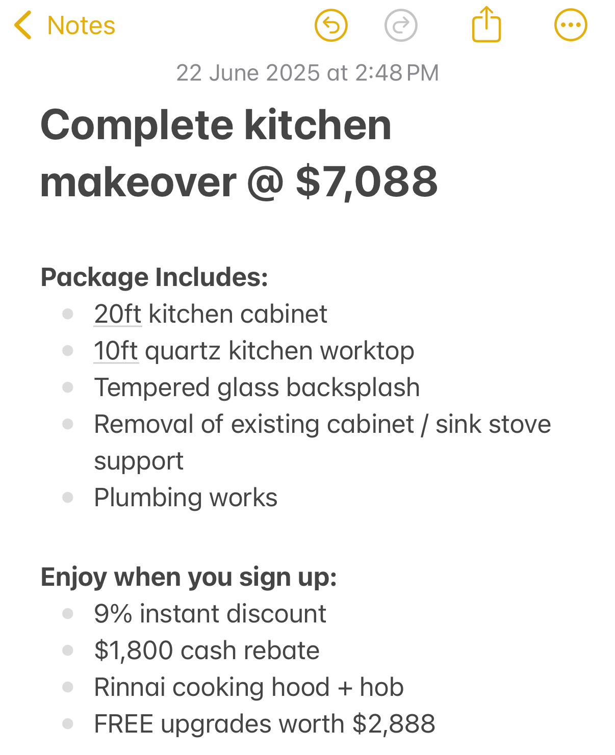 Internio Design Facebook ad: 4 Week Complete Kitchen Reno @ $7,088!