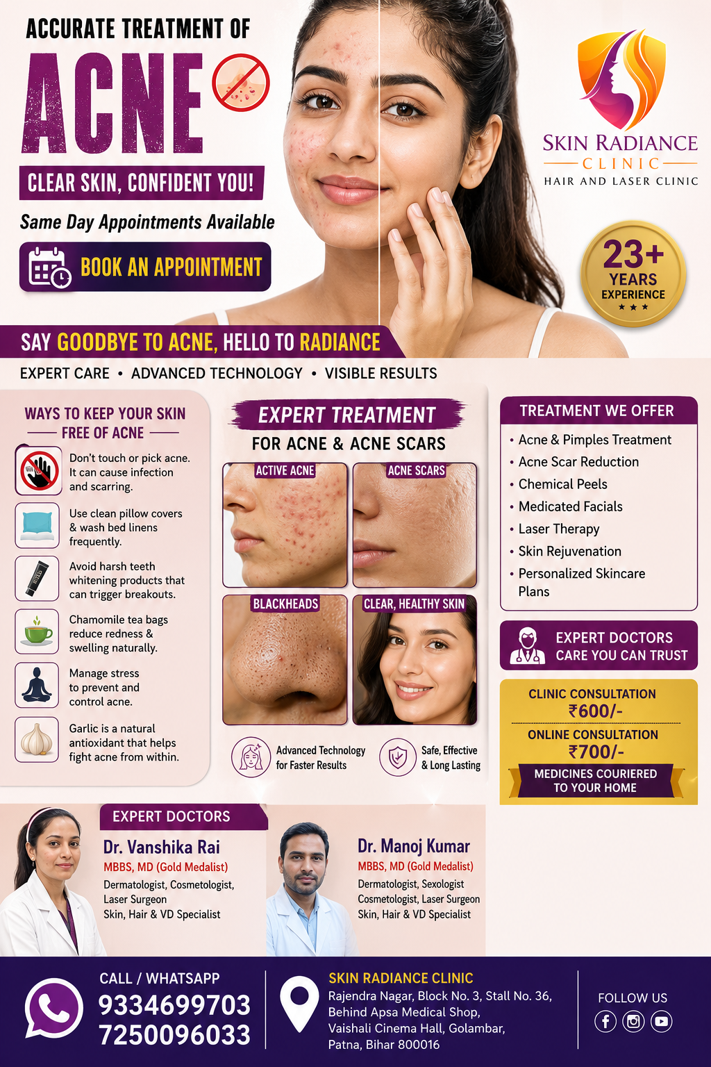 Skin Radiance Clinic Hair and Laser Clinic Facebook ad
