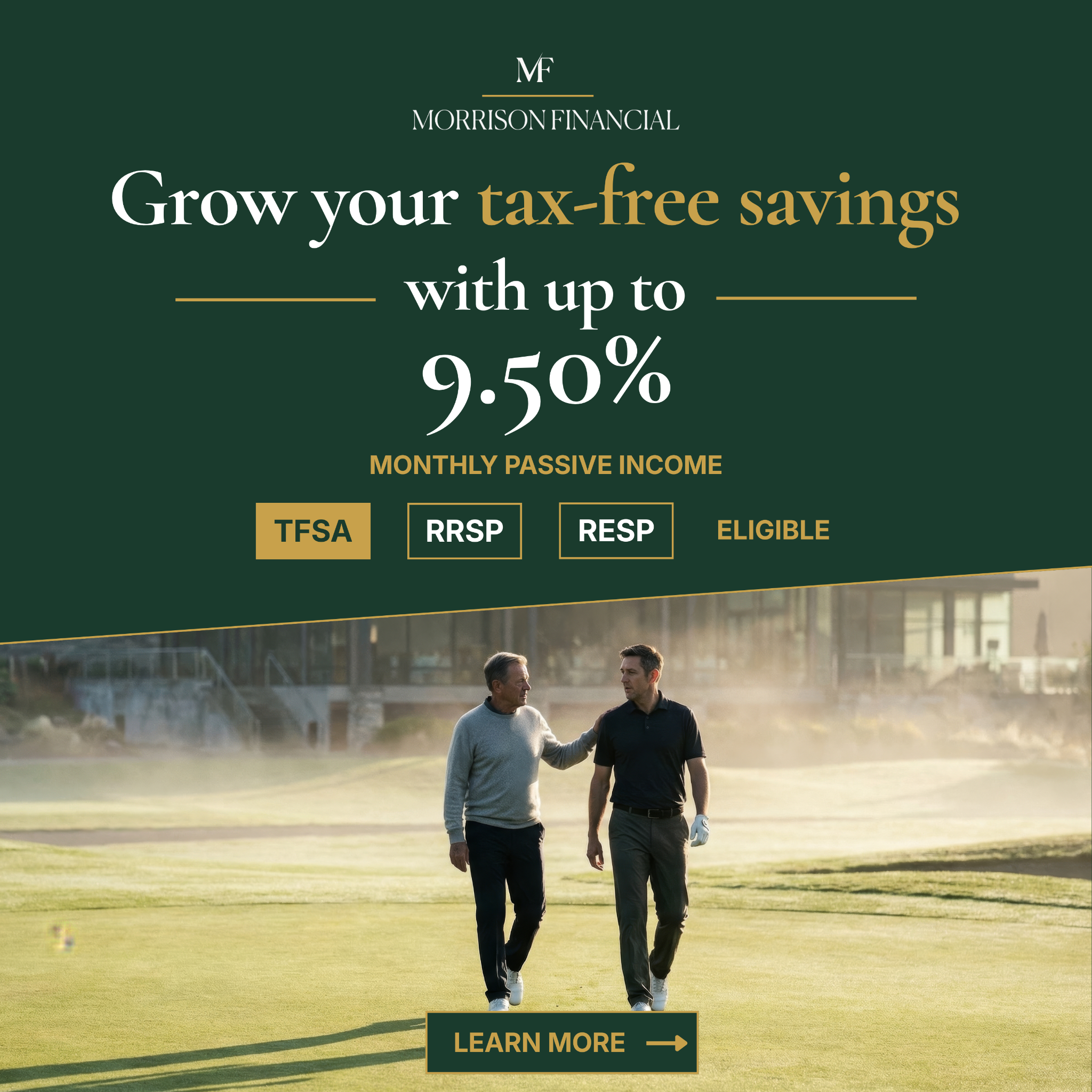 Morrison Financial Facebook ad: Earn up to 9.5%