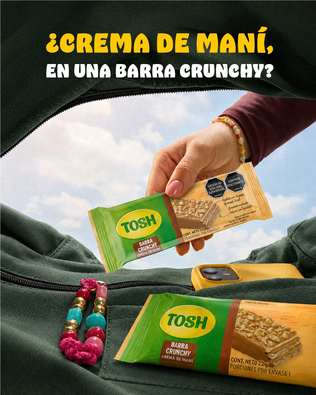 TOSH Facebook ad: ¿Ya conoces nuestra barra crunchy de crema de…