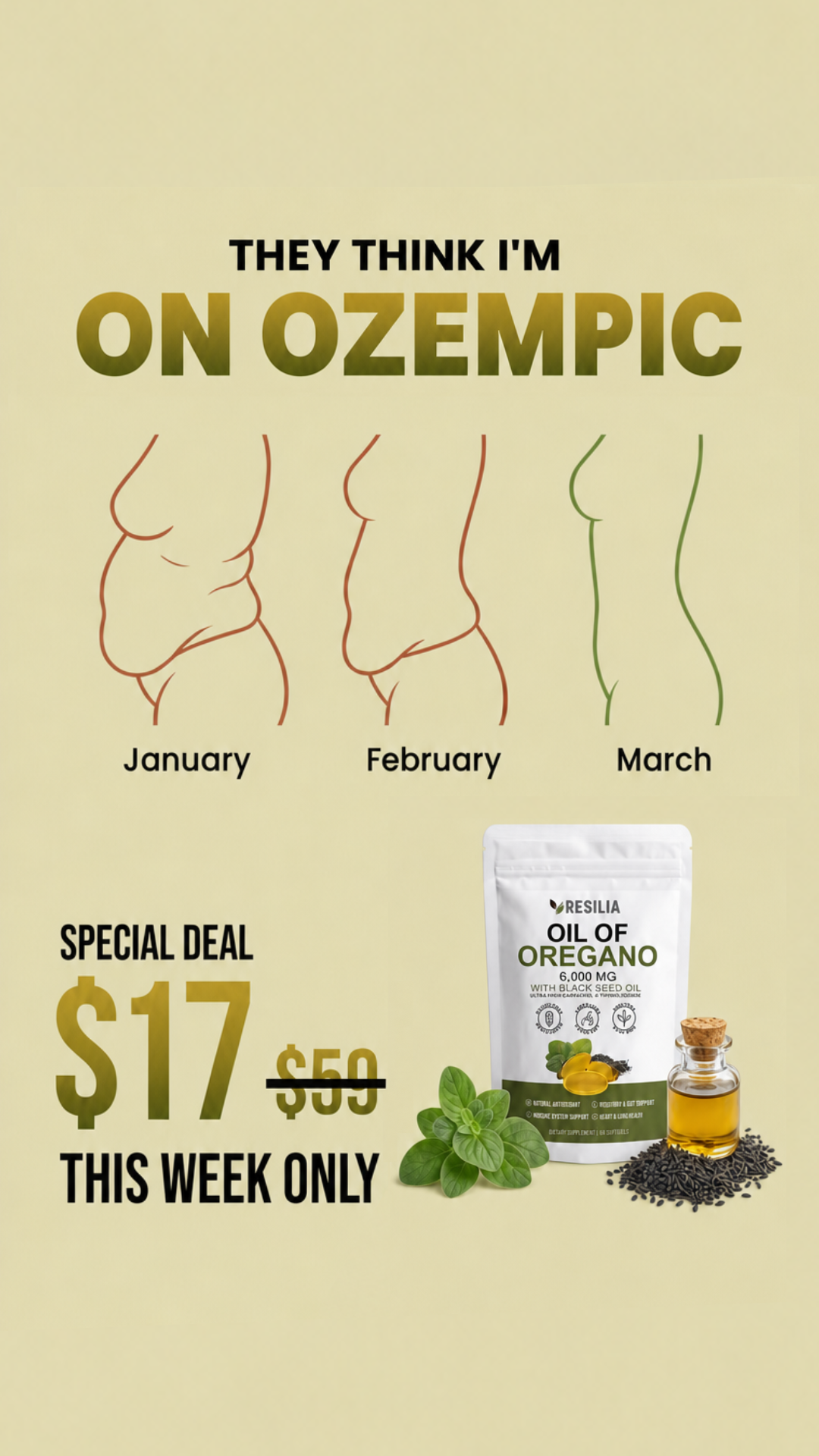Belly Better Daily Facebook ad: Oregano Oil, Finally Done Right