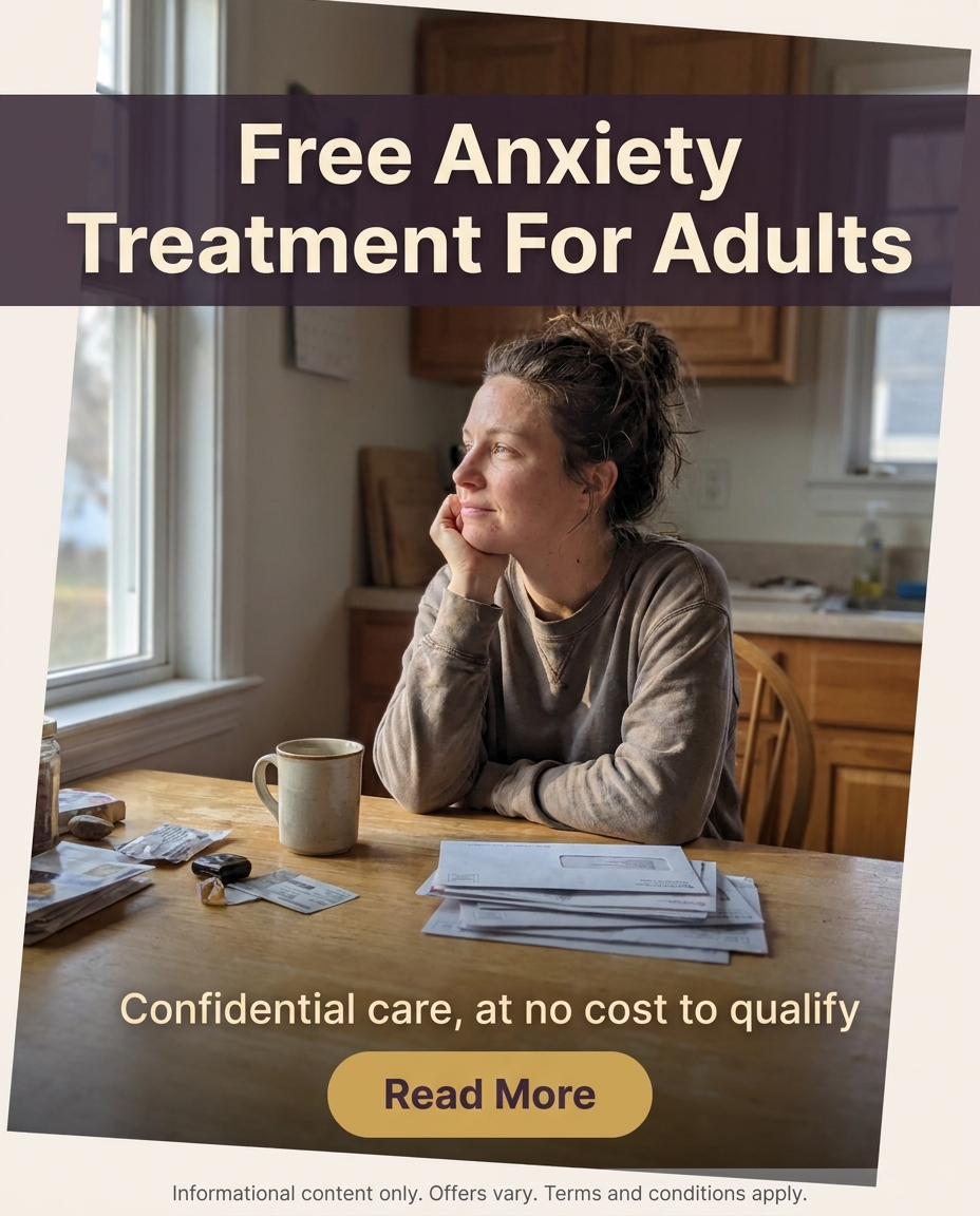 Uplift Central Facebook ad: Free Anxiety Treatment For Adults