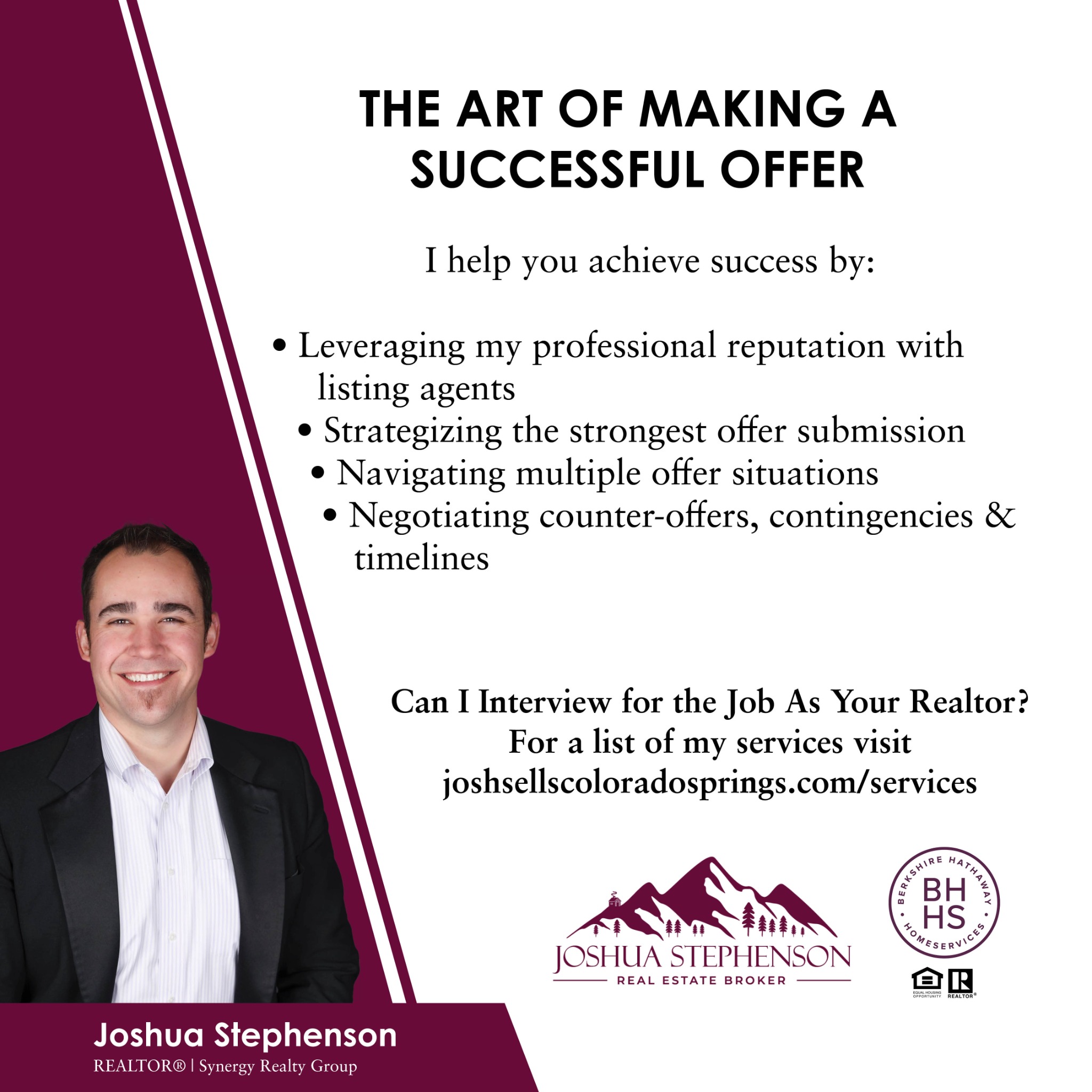 Joshua Stephenson BHHS Synergy Realty Group Colorado Springs Facebook ad: Message or Call (719) 445-1661