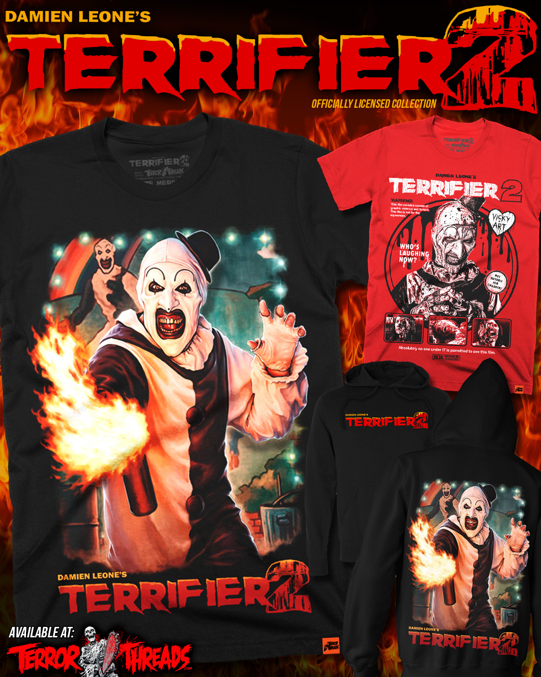 Terror Threads Facebook ad: Sizes Small Through 5XL!