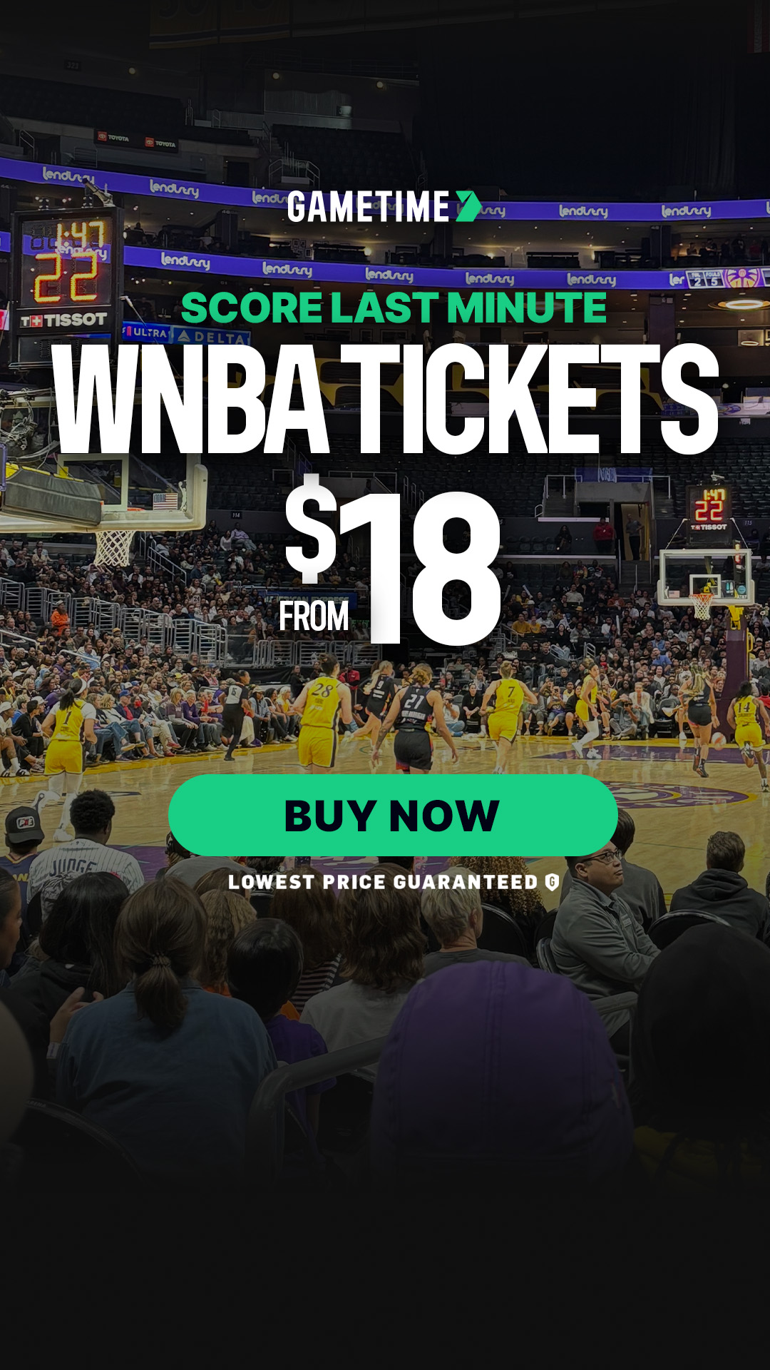 Gametime Facebook ad: Last Minute WNBA Tickets
