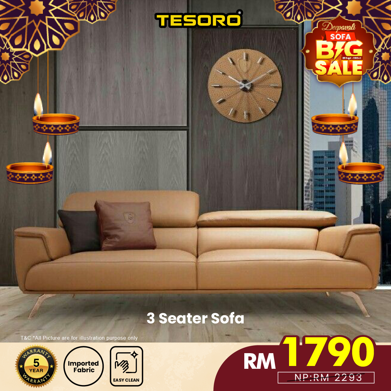 M Haus & Tesoro Georgetown Facebook ad: Celebrate the Festival of Lights with comfort and…