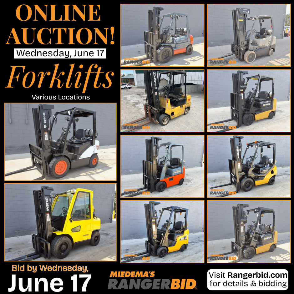 Rangerbid.com Facebook ad: RangerBid.com - Forklift Only Auction 6/17/26 - Current…