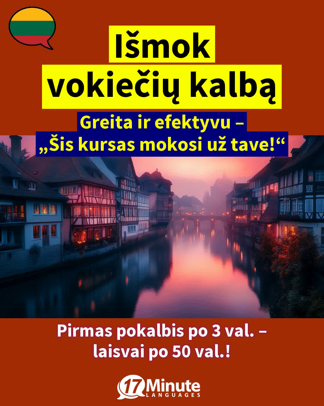 17 Minute Languages Lietuva Facebook ad