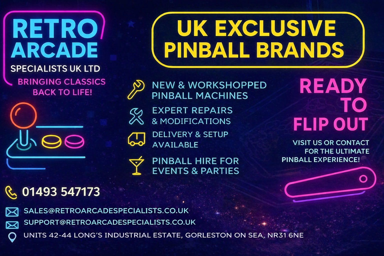 Retro Arcade Specialists UK Facebook ad: UK’s go-to for all things arcade!