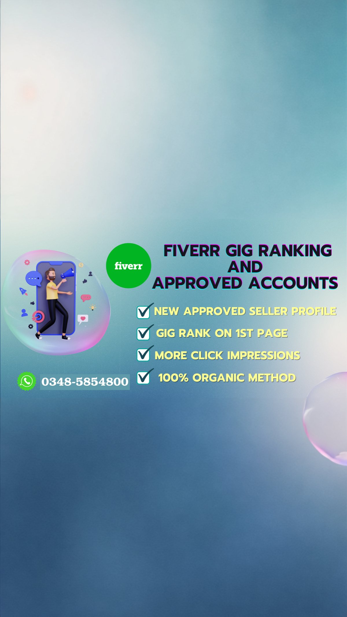 Fiverr Freelacing Hub Facebook ad: Chat in Messenger
