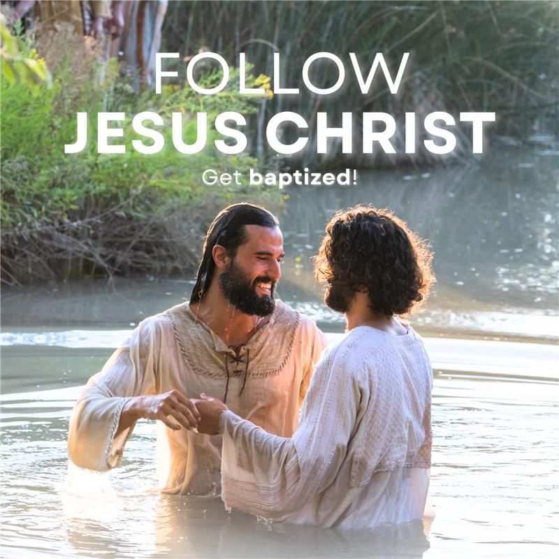 Hope Ahead Facebook ad: Follow Jesus Christ. Be baptized.