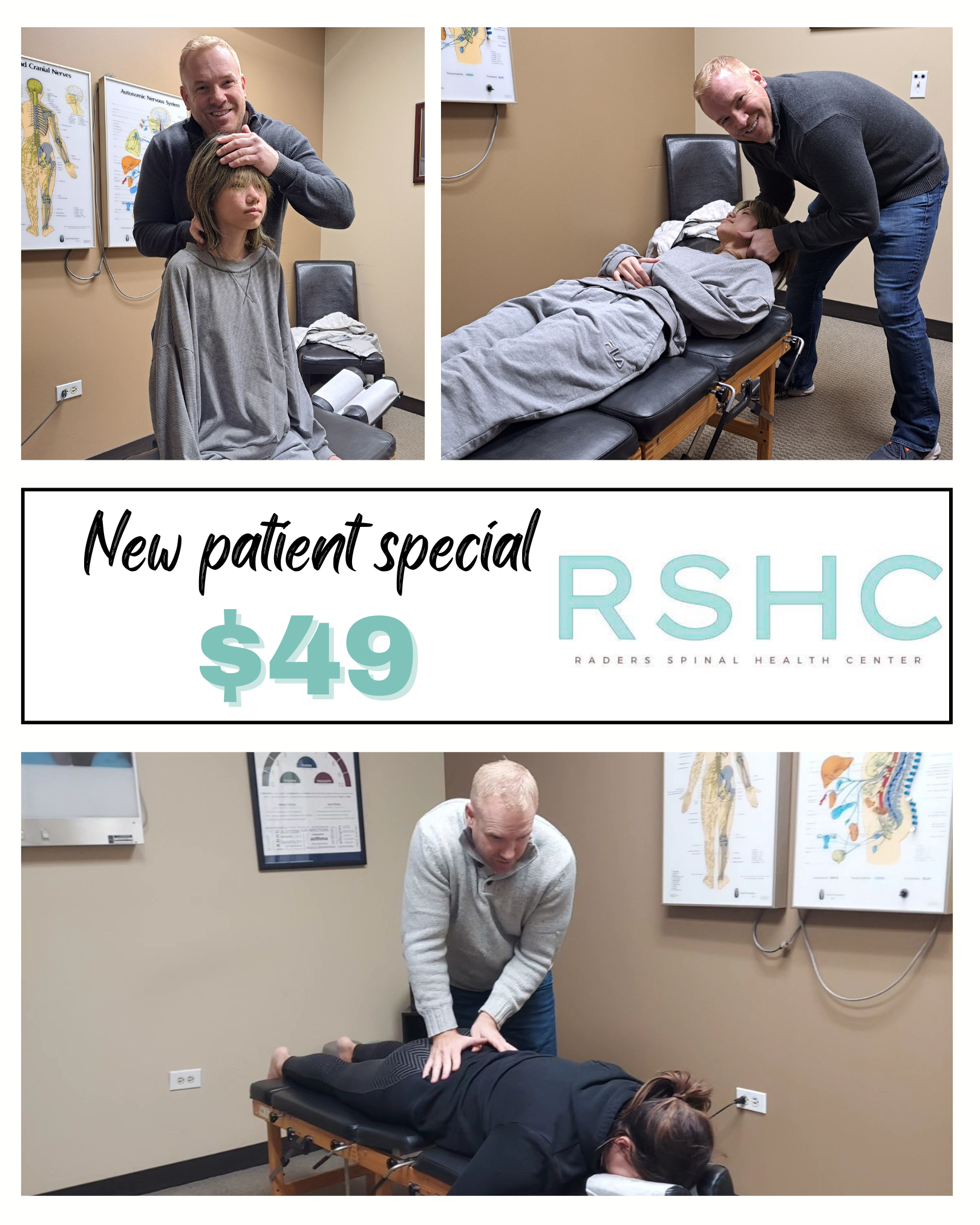 Chiropractor Vernon Hills IL Nathan Raders DC Facebook ad: Feel Better & Save BIG On Your First Adjustment!