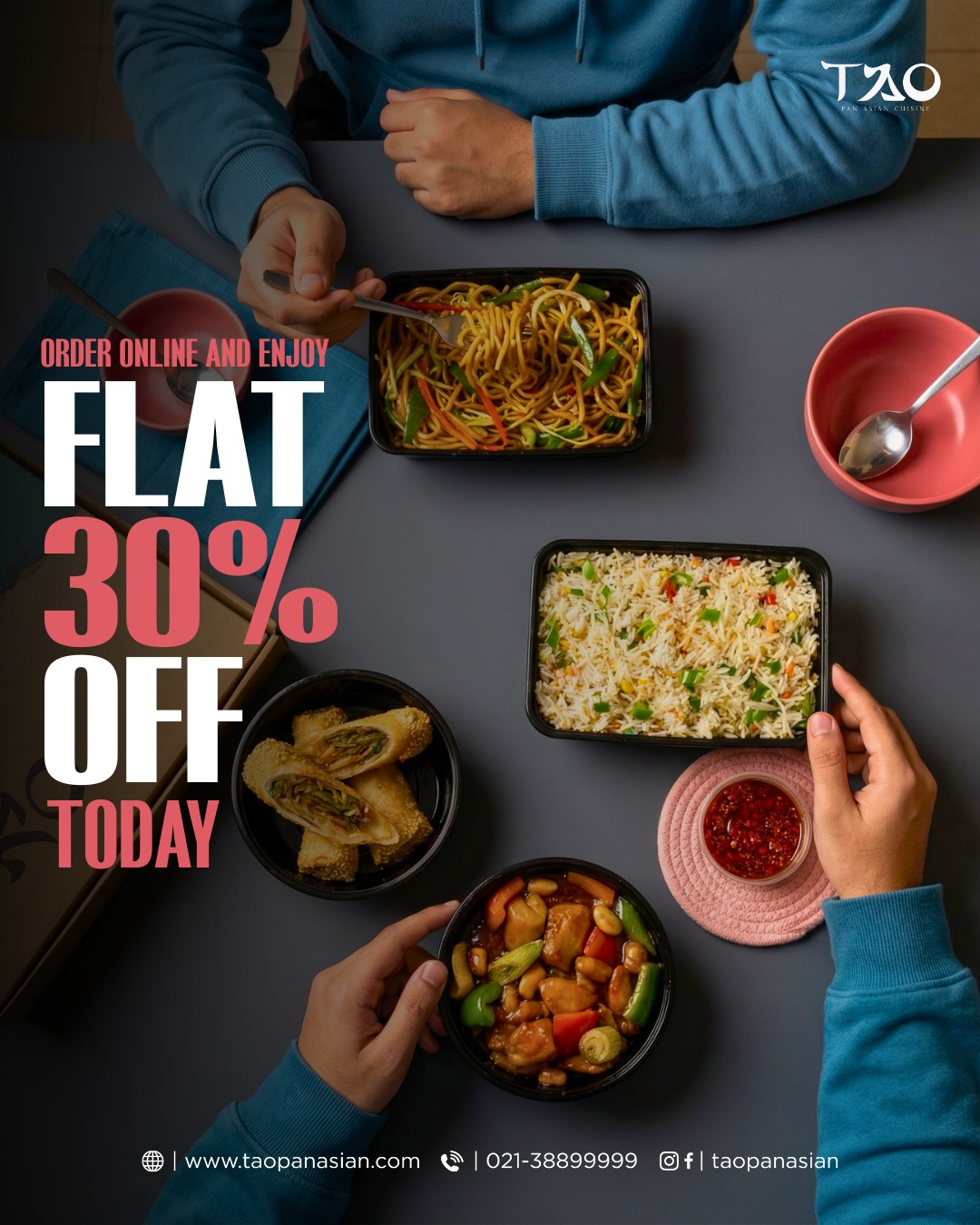 TAO - Pan Asian Cuisine Facebook ad: Experience Authentic Pan Asian Flavors Online | Order Now…