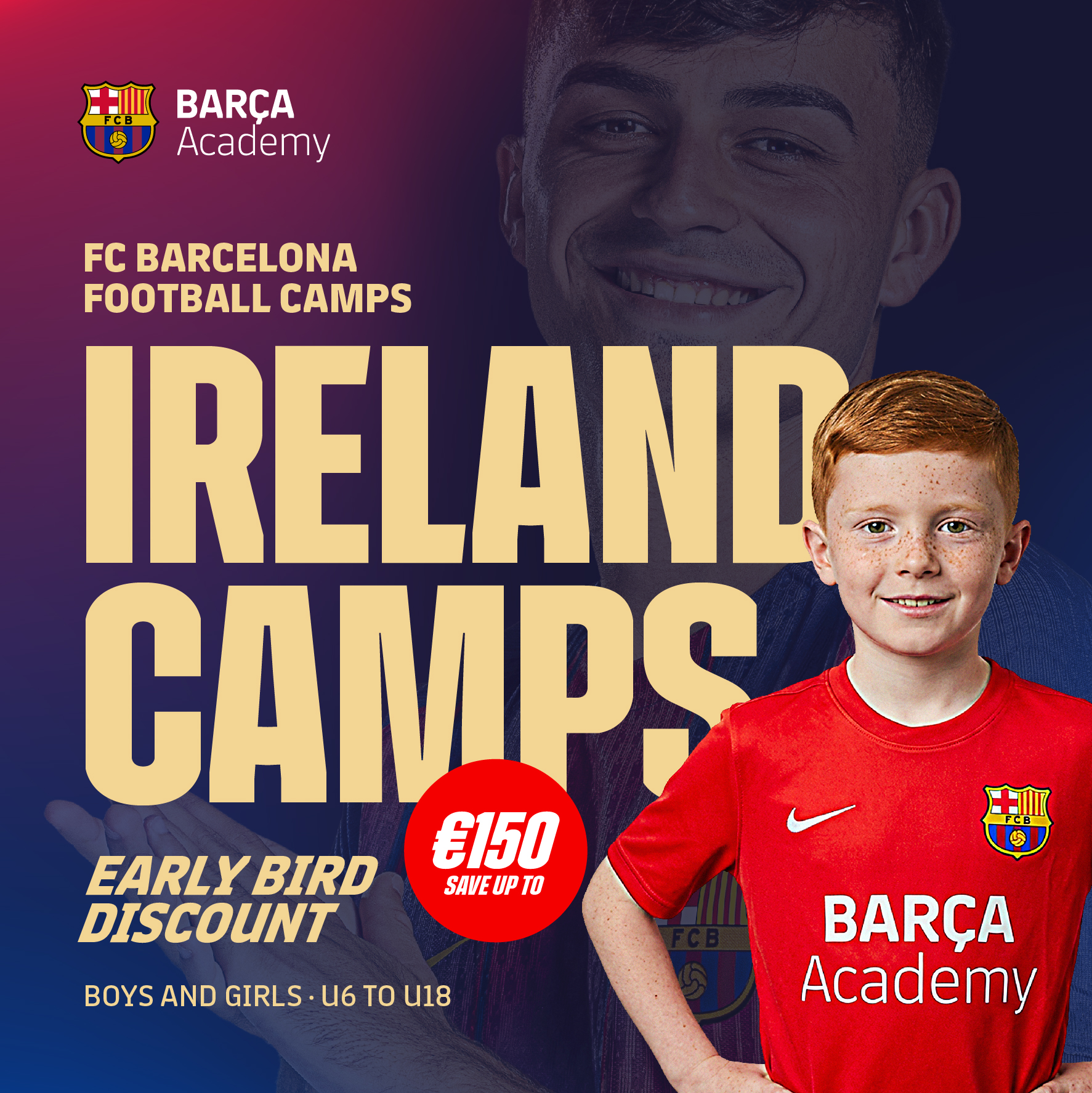 Barça Academy Ireland Facebook ad from Feb 12, 2026
