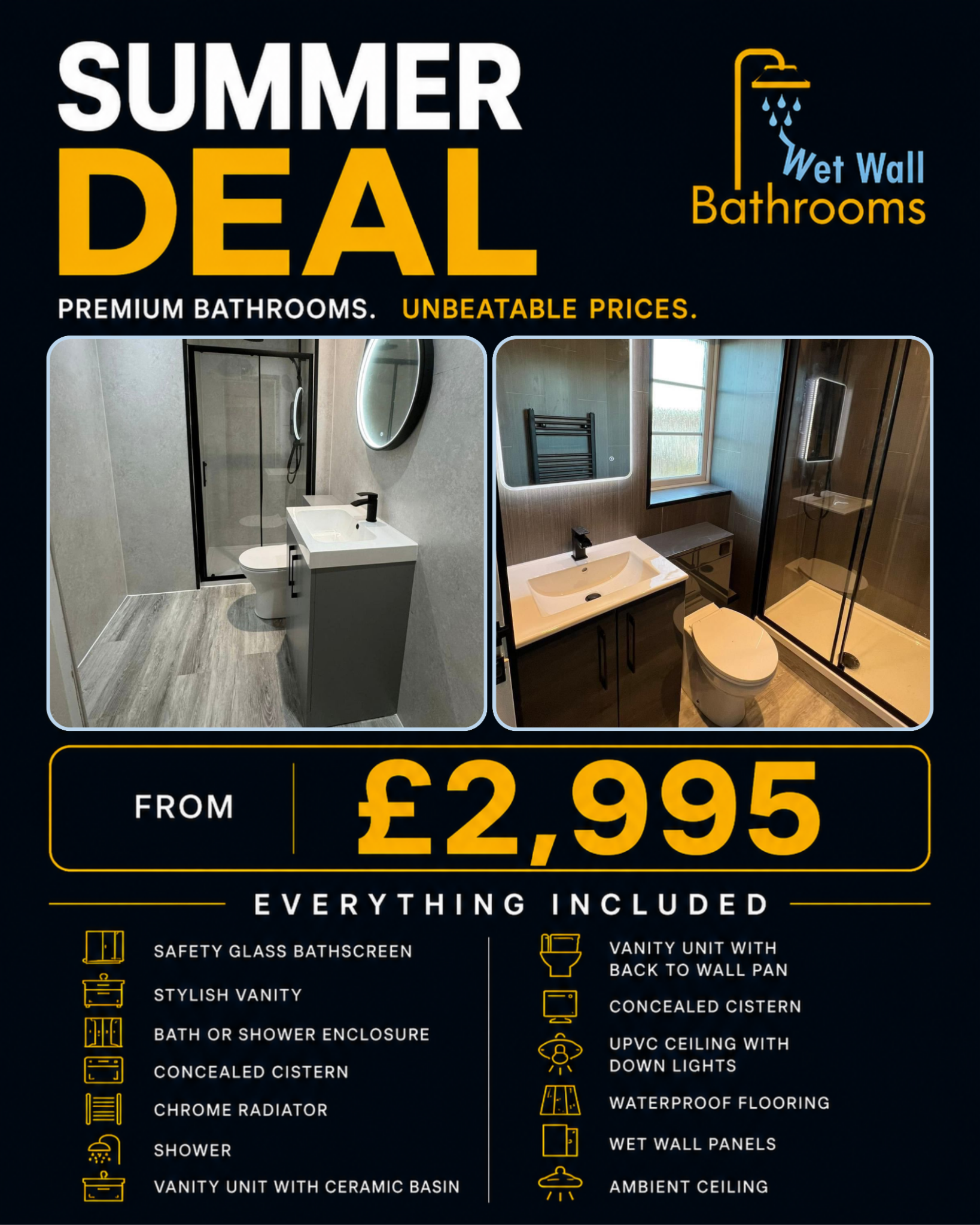 WET WALL BATHROOMS Facebook ad
