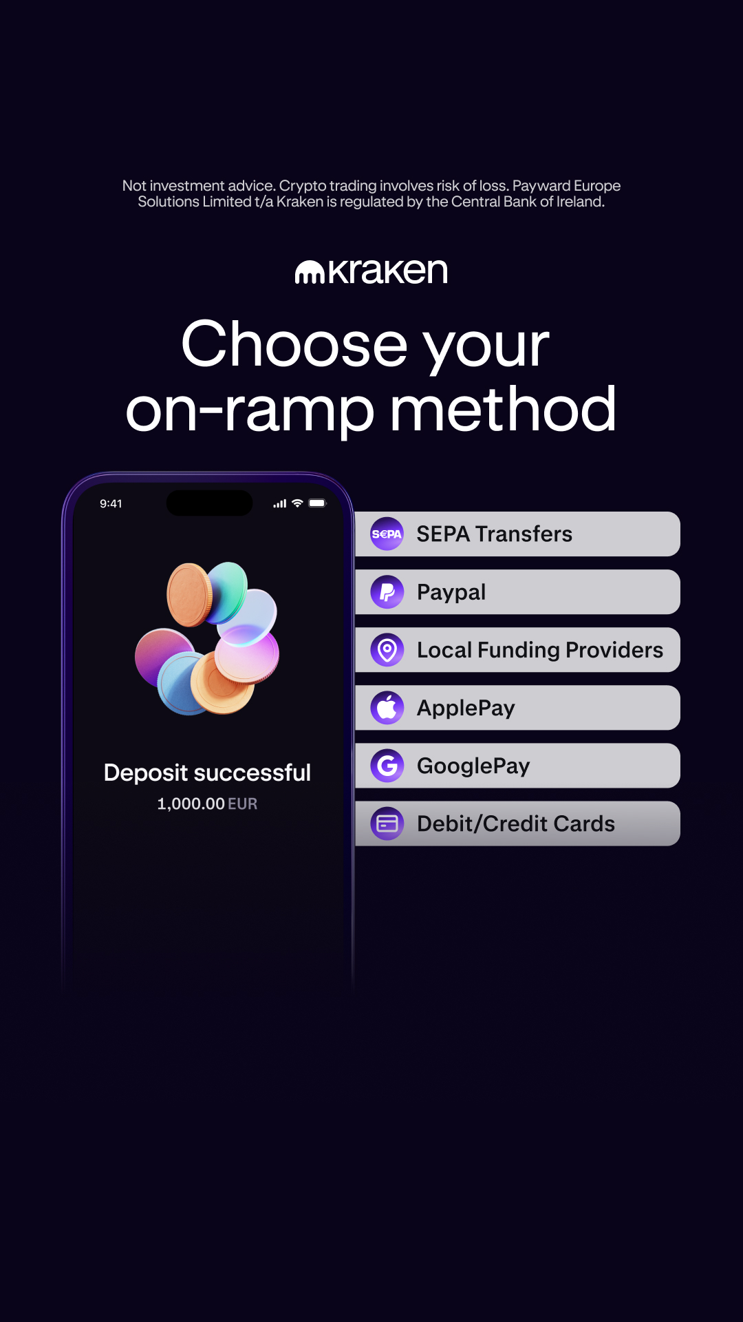 Kraken Digital Asset Exchange Facebook ad