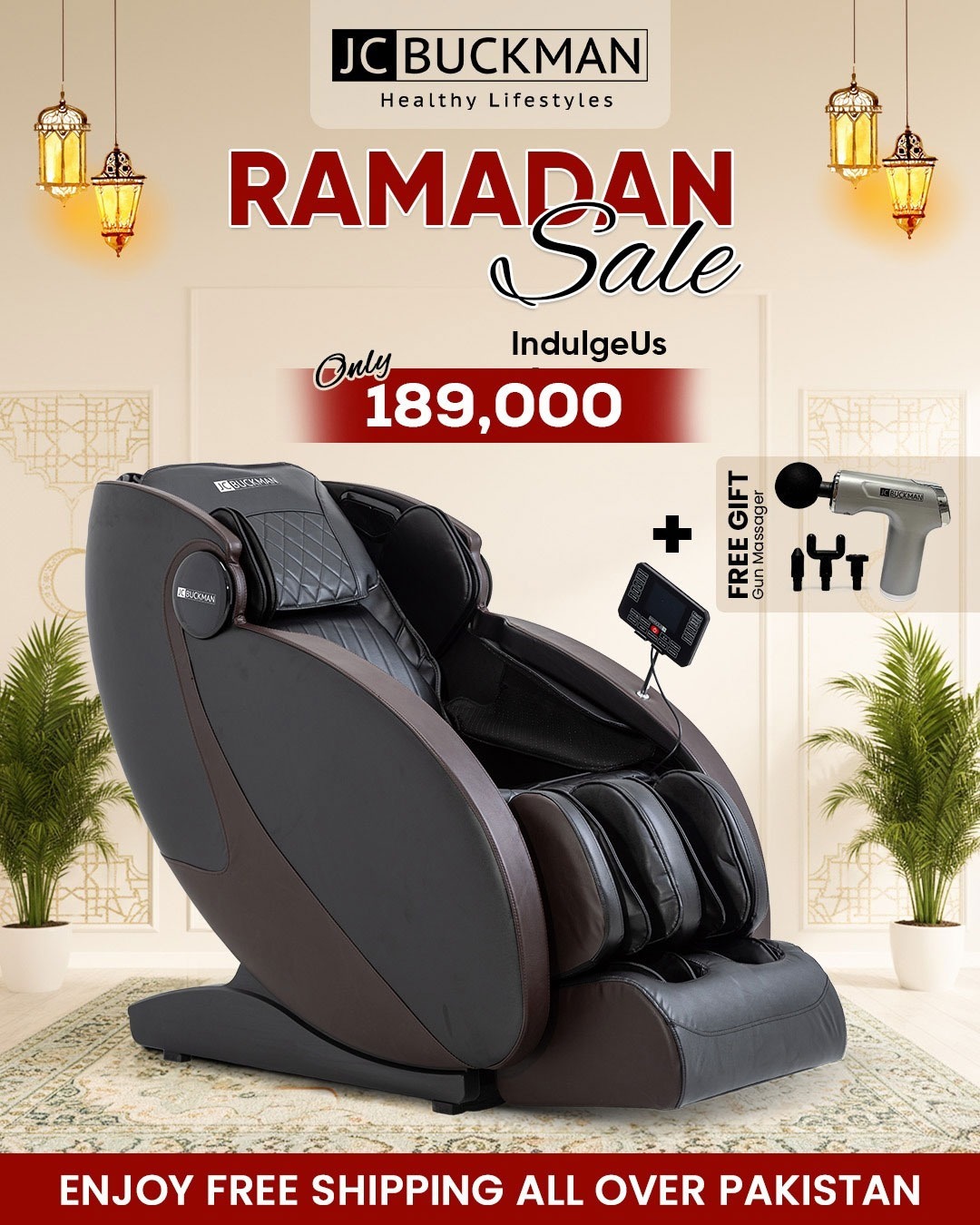 JCBuckman Facebook ad: RAMADAN OFFER - 45% OFF Massage Chair