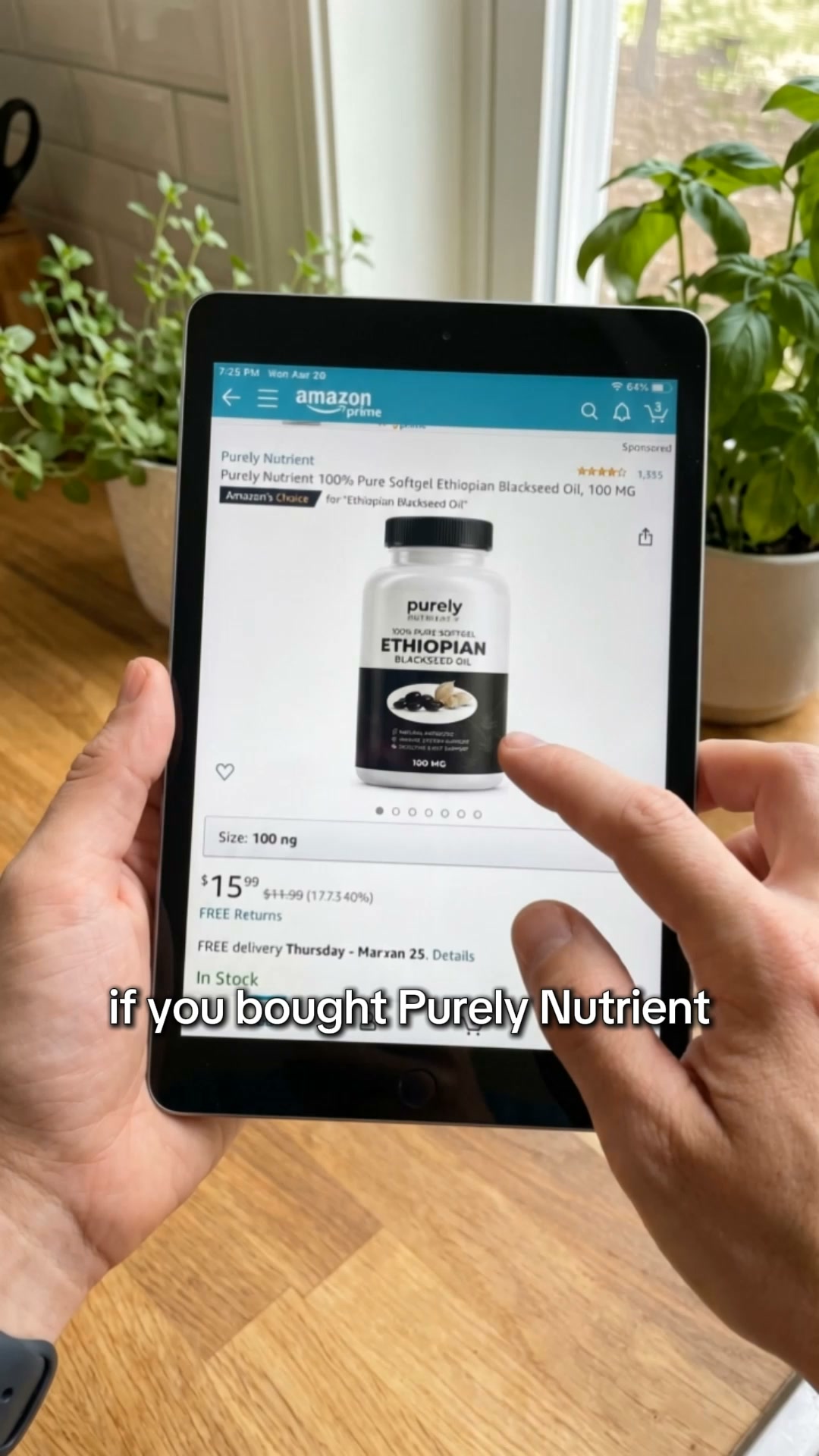 Purely Nutrient Black Seed Facebook ad: Crafted From Ethiopia's Finest Black Seeds