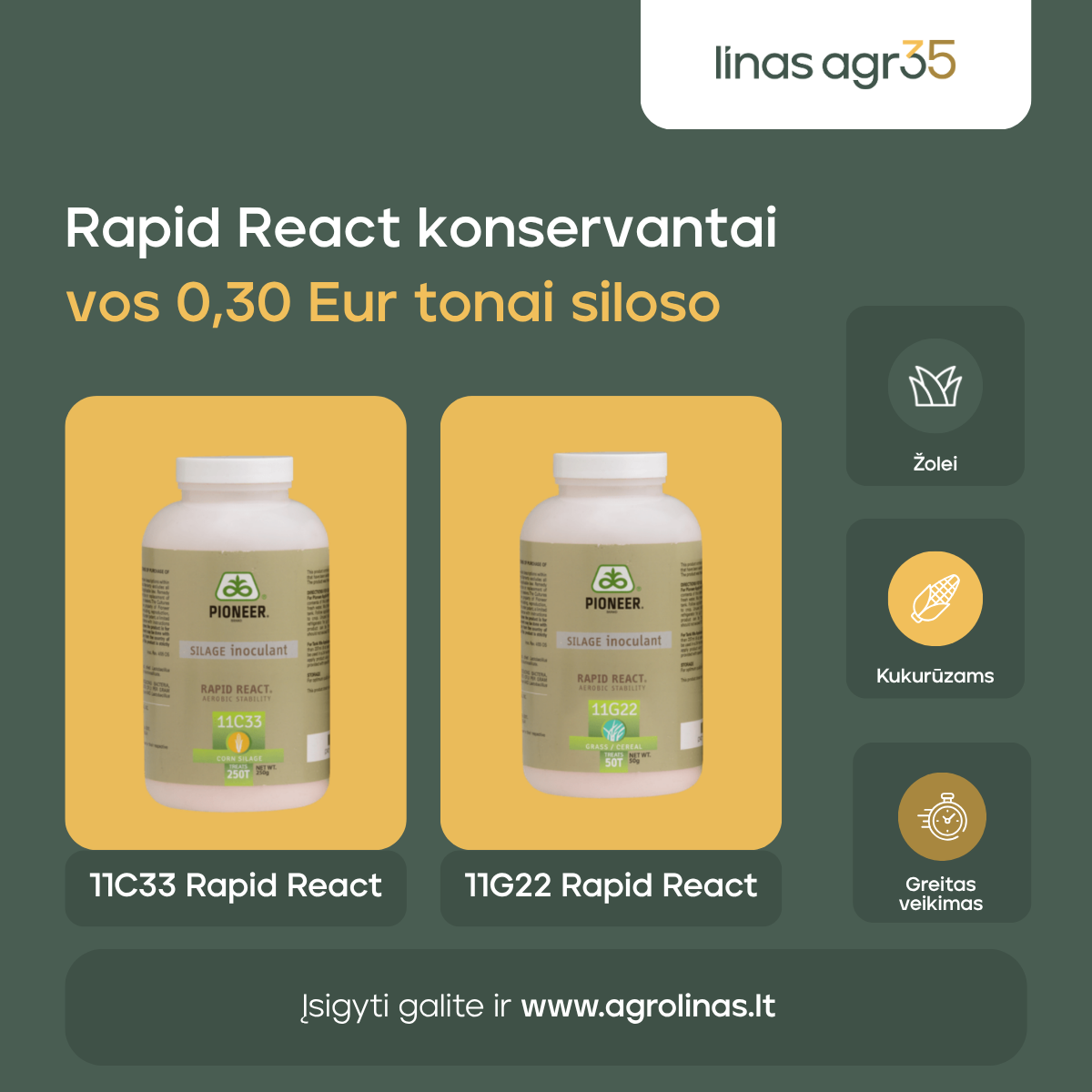 Linas Agro Lietuva Facebook ad: Įsigykite Rapid React tik už 0,30 Eur/t