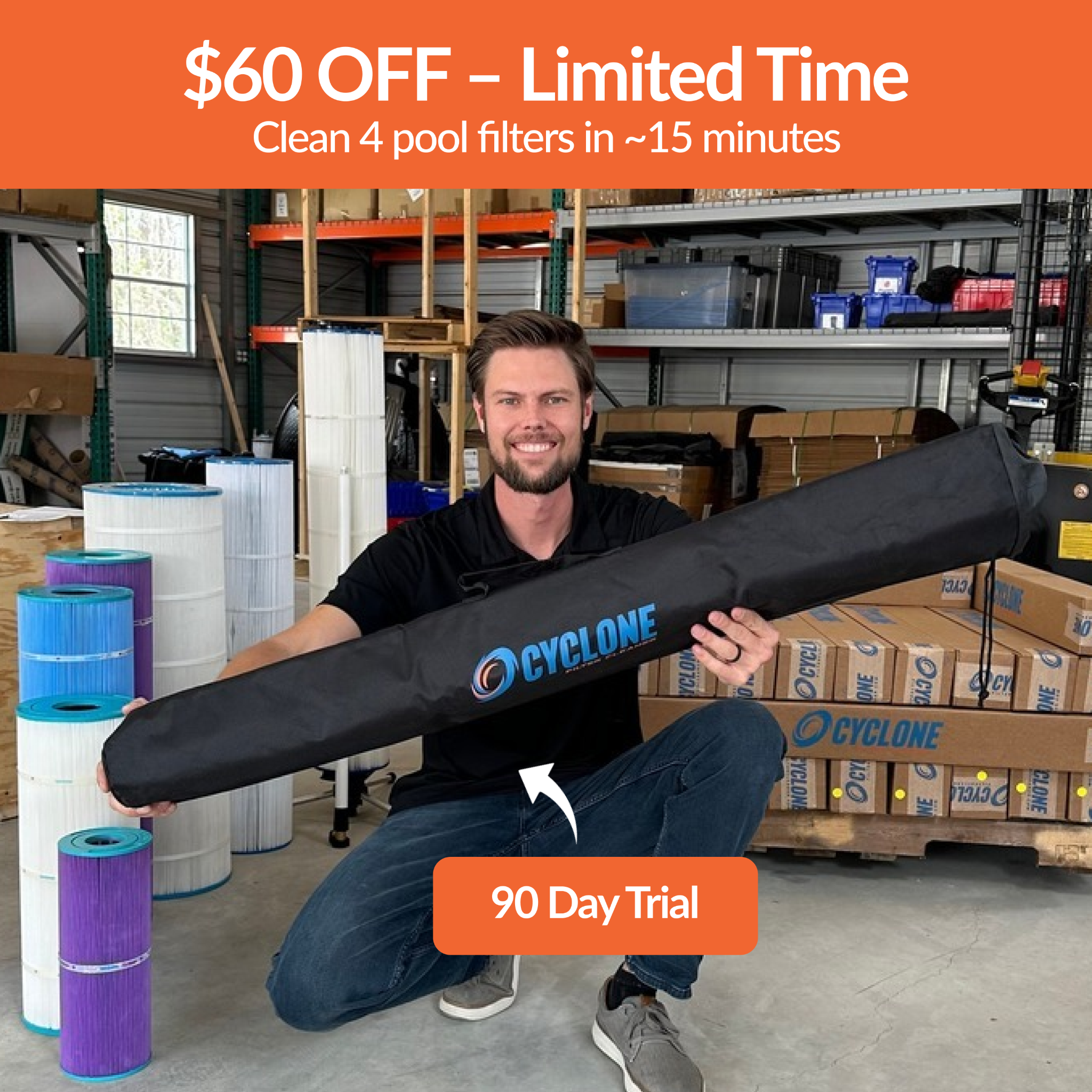 The Cyclone Filter Cleaner Facebook ad