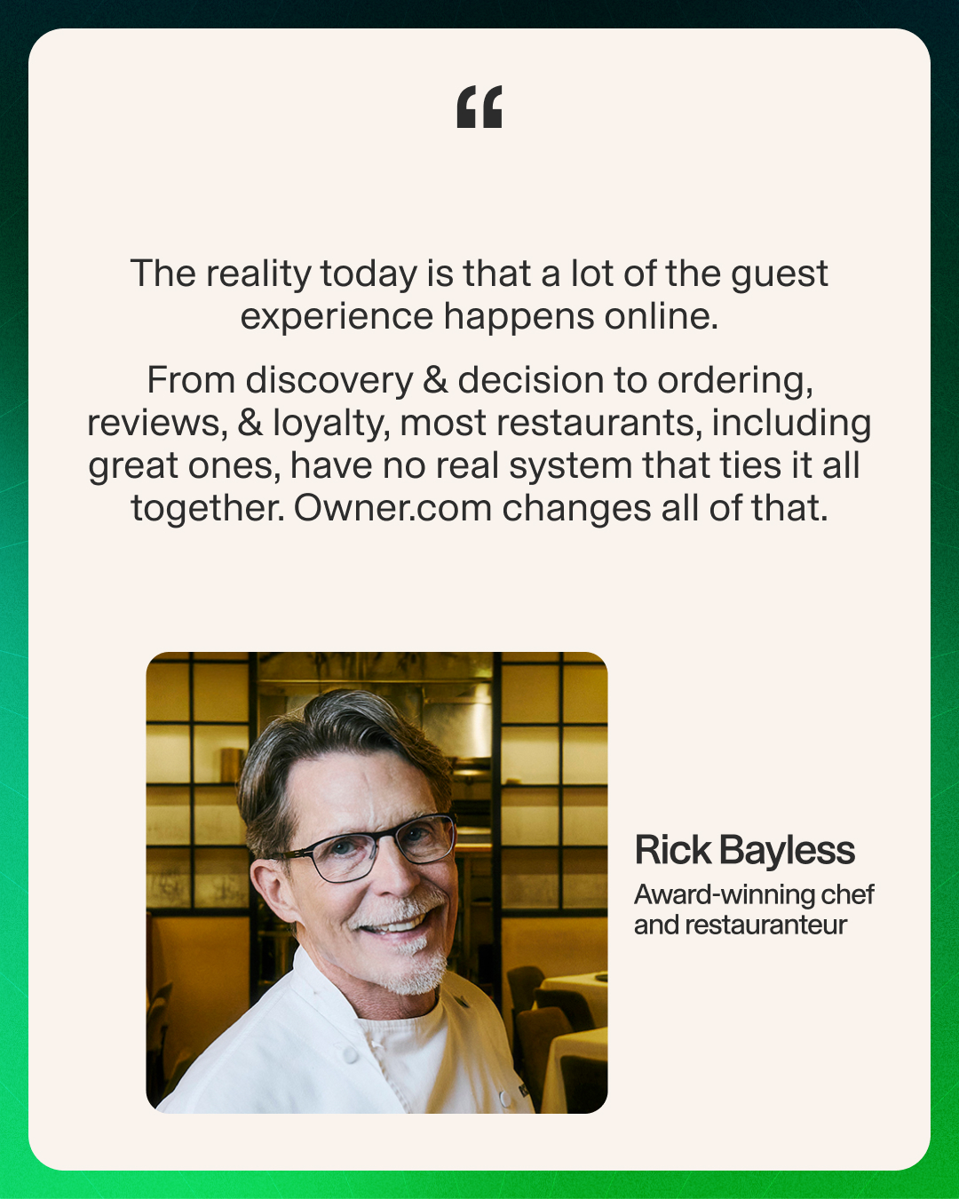 Chef Rick Bayless Facebook ad: Get more direct online orders!