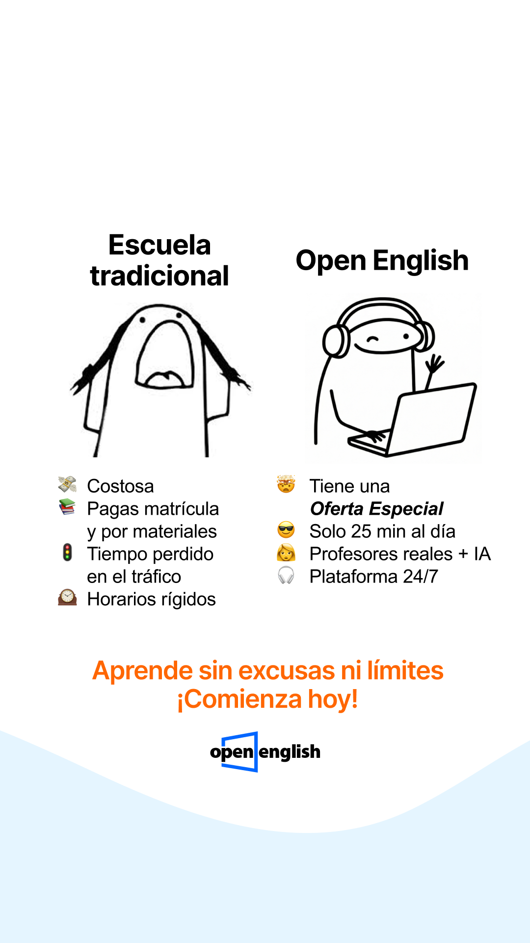 Open English Facebook ad