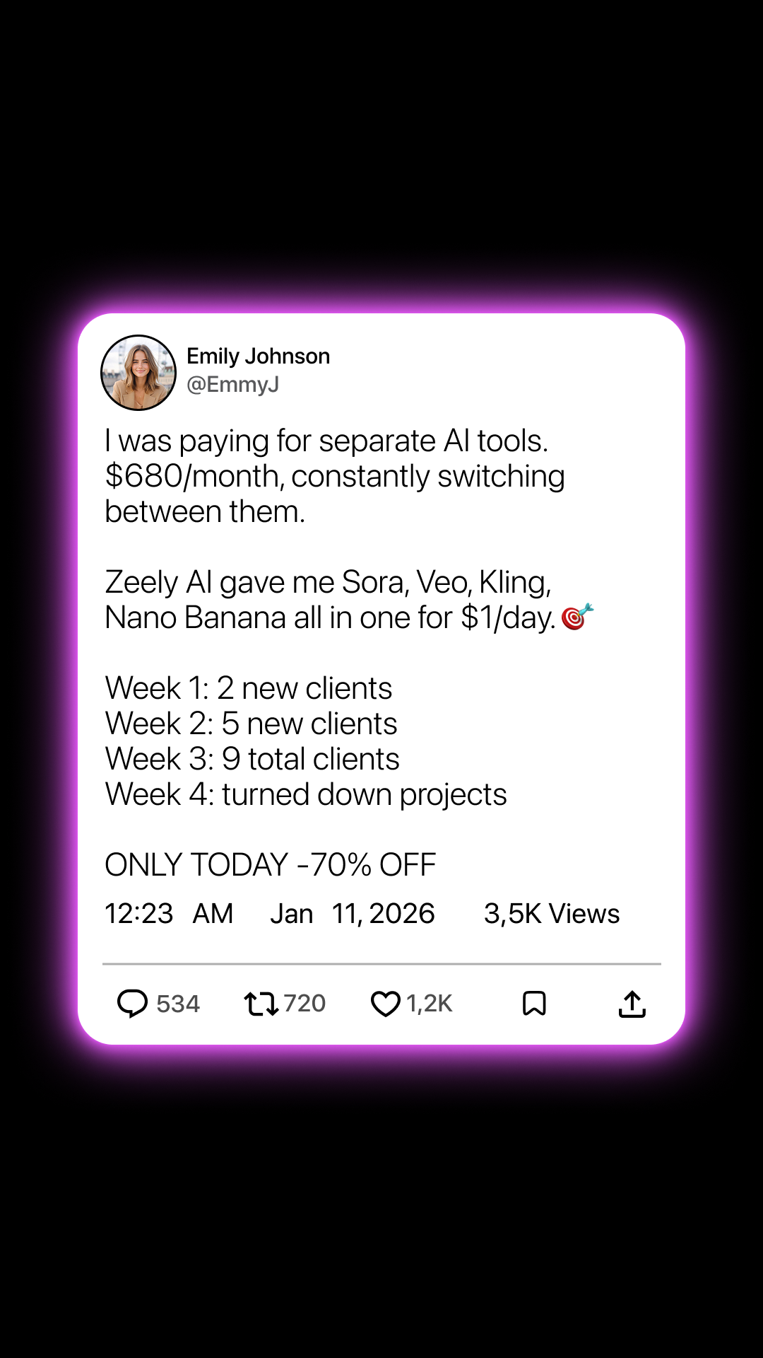 Zeely Facebook ad