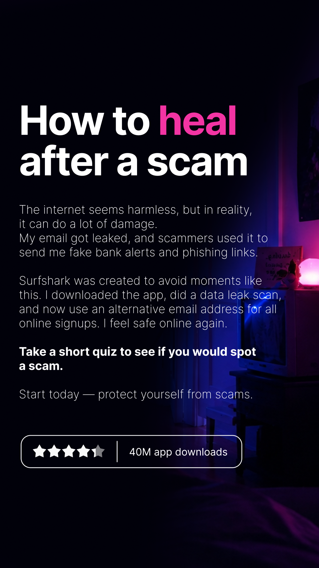 Surfshark Facebook ad
